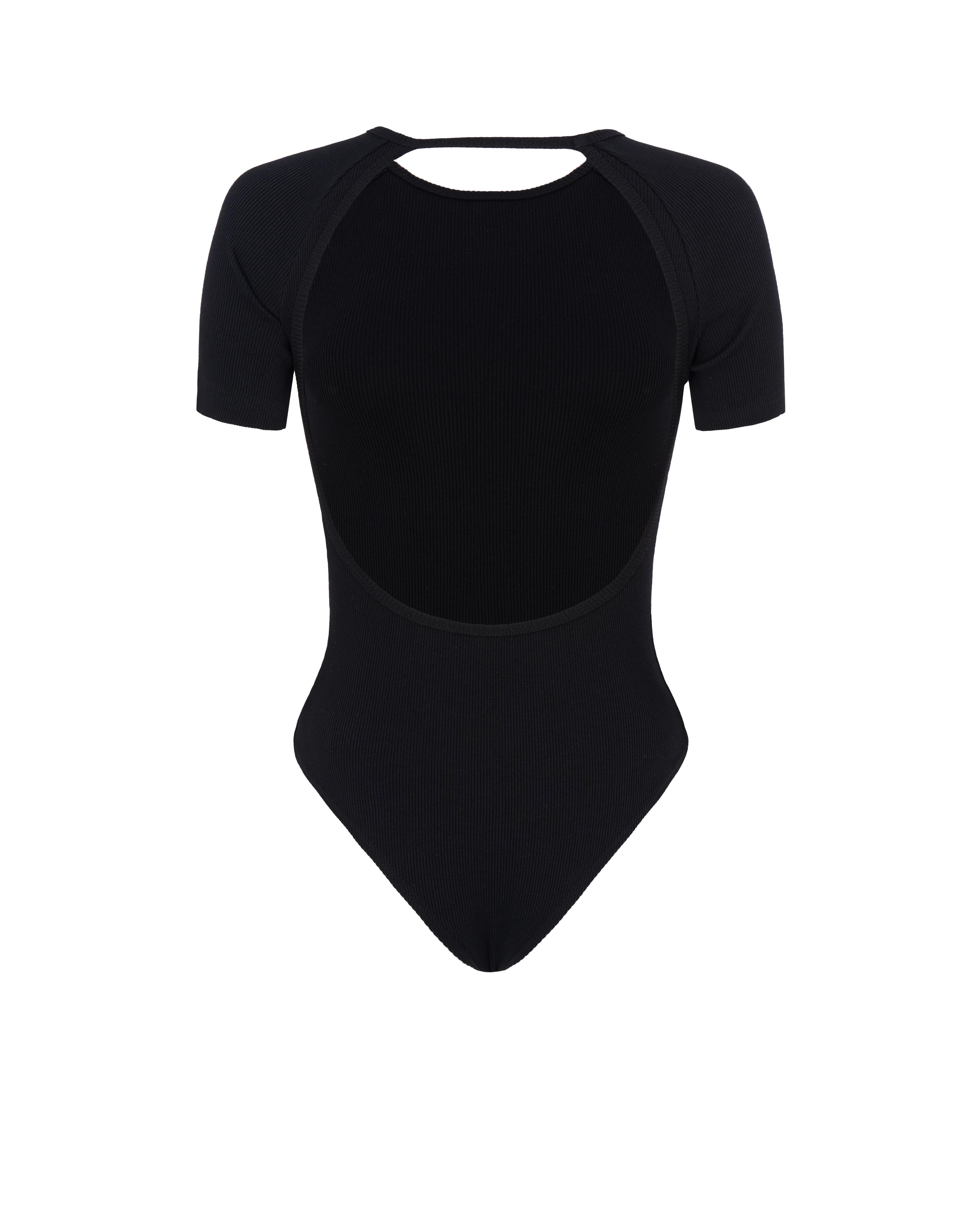 Backless Bodysuit T-shirt - Black | COOSH