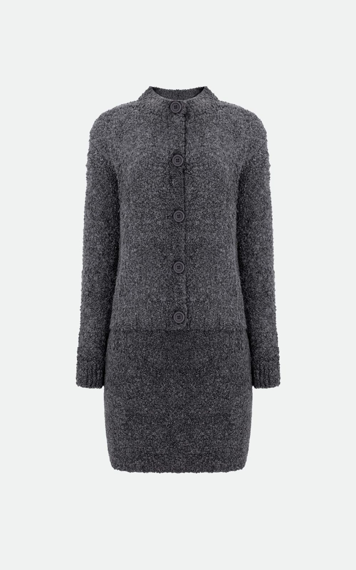 Костюм букле з кардиганом та спідницею міні