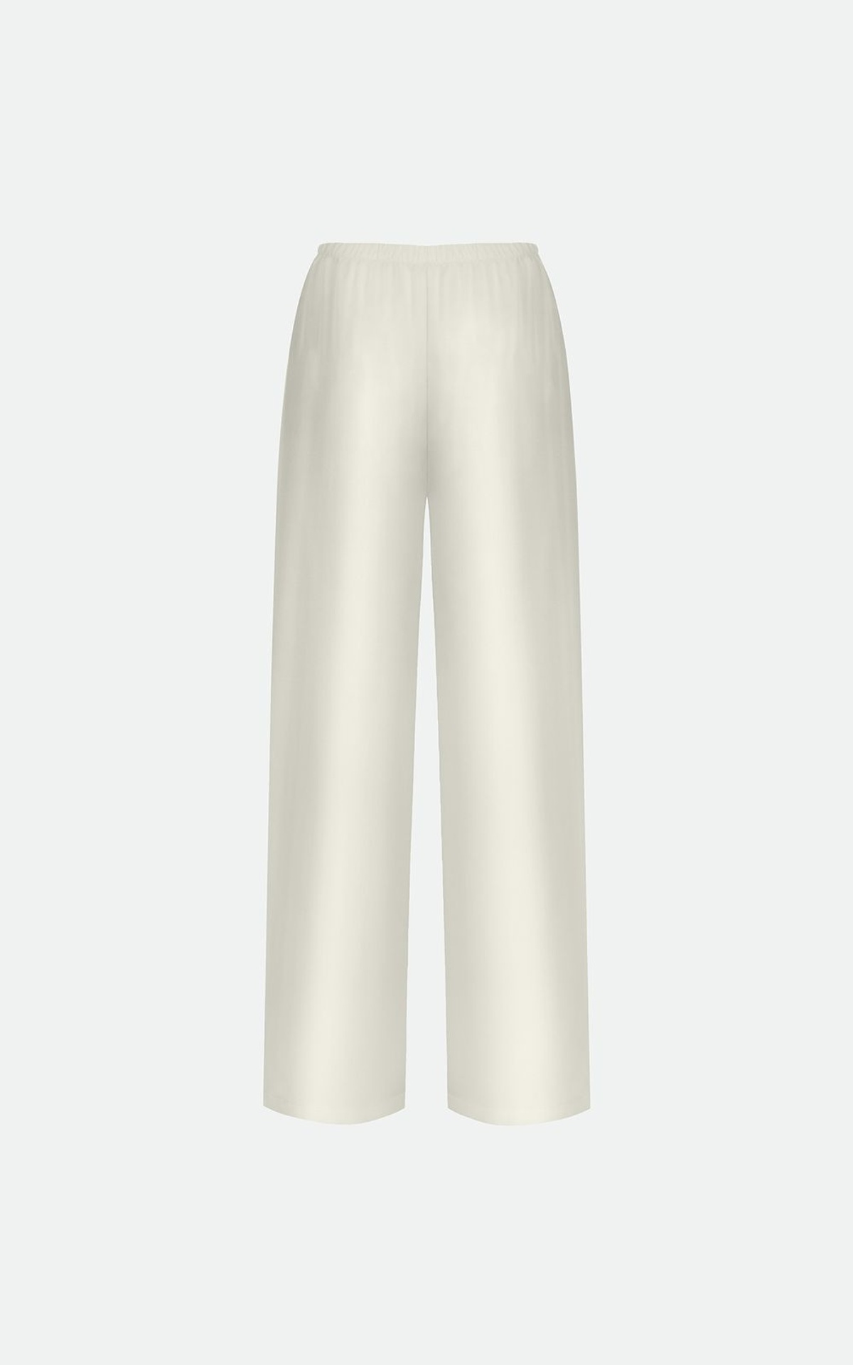 Relaxed Fit Satin Pants with Elastic Waist