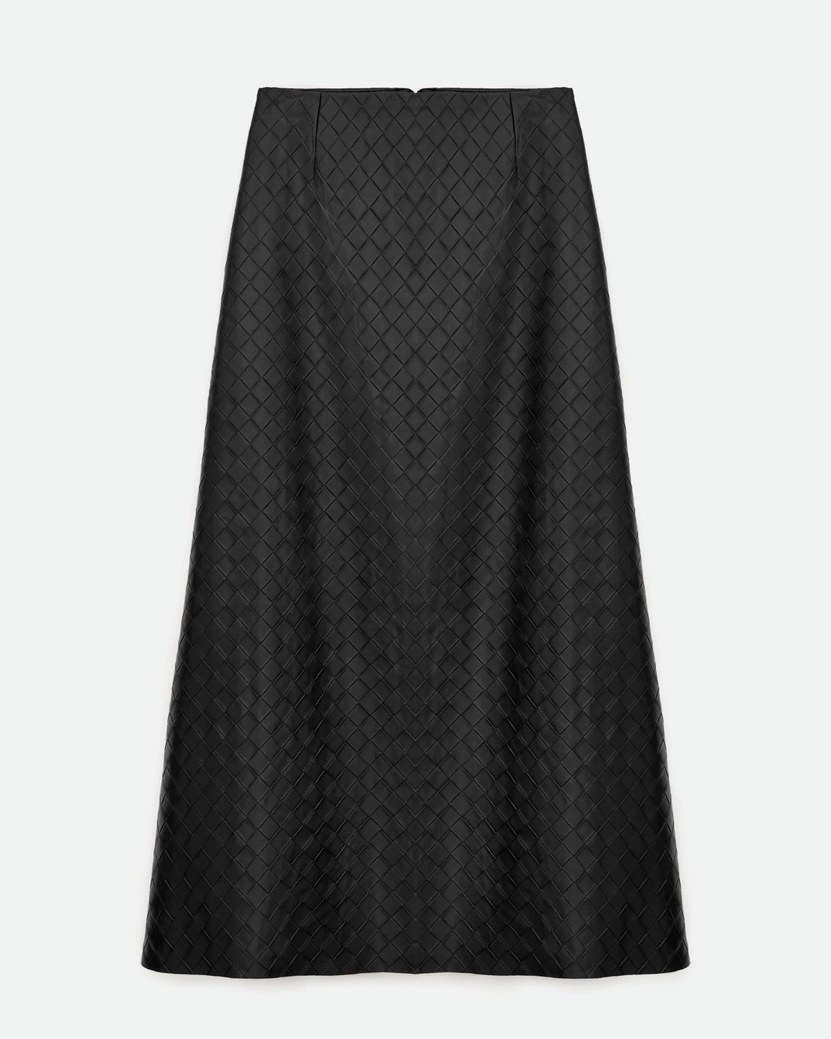 Faux Leather Braided Midi Skirt