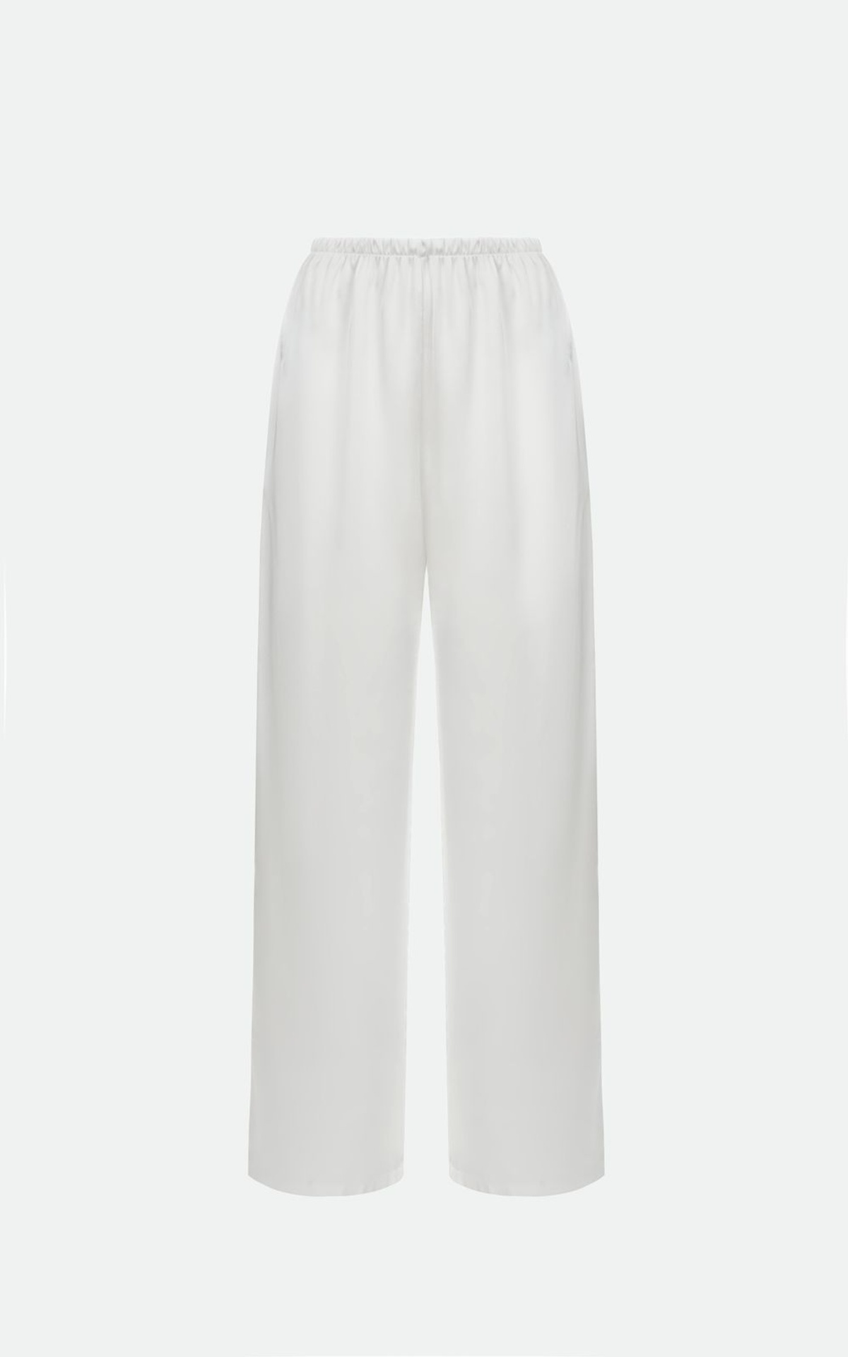 Relaxed Fit Satin Pants with Elastic Waist