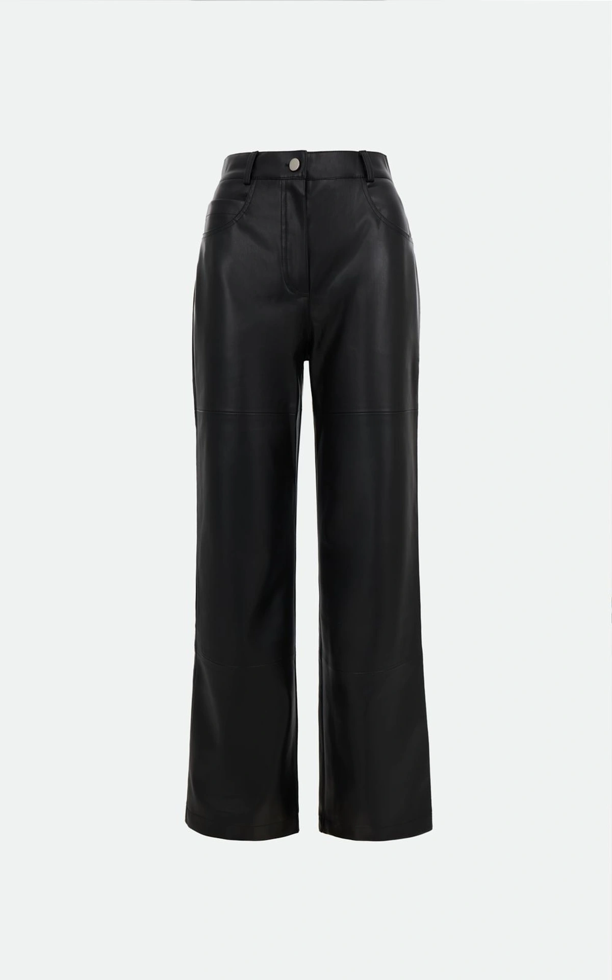Straight-Leg Faux Leather Trousers