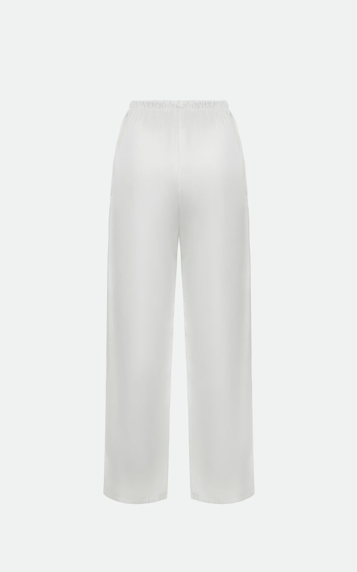 Relaxed Fit Satin Pants with Elastic Waist