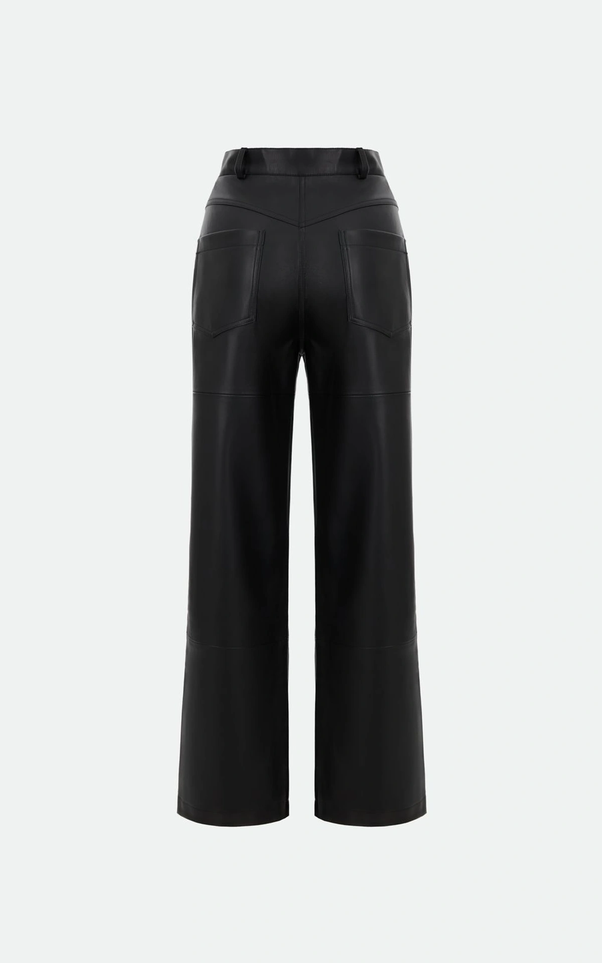 Straight-Leg Faux Leather Trousers