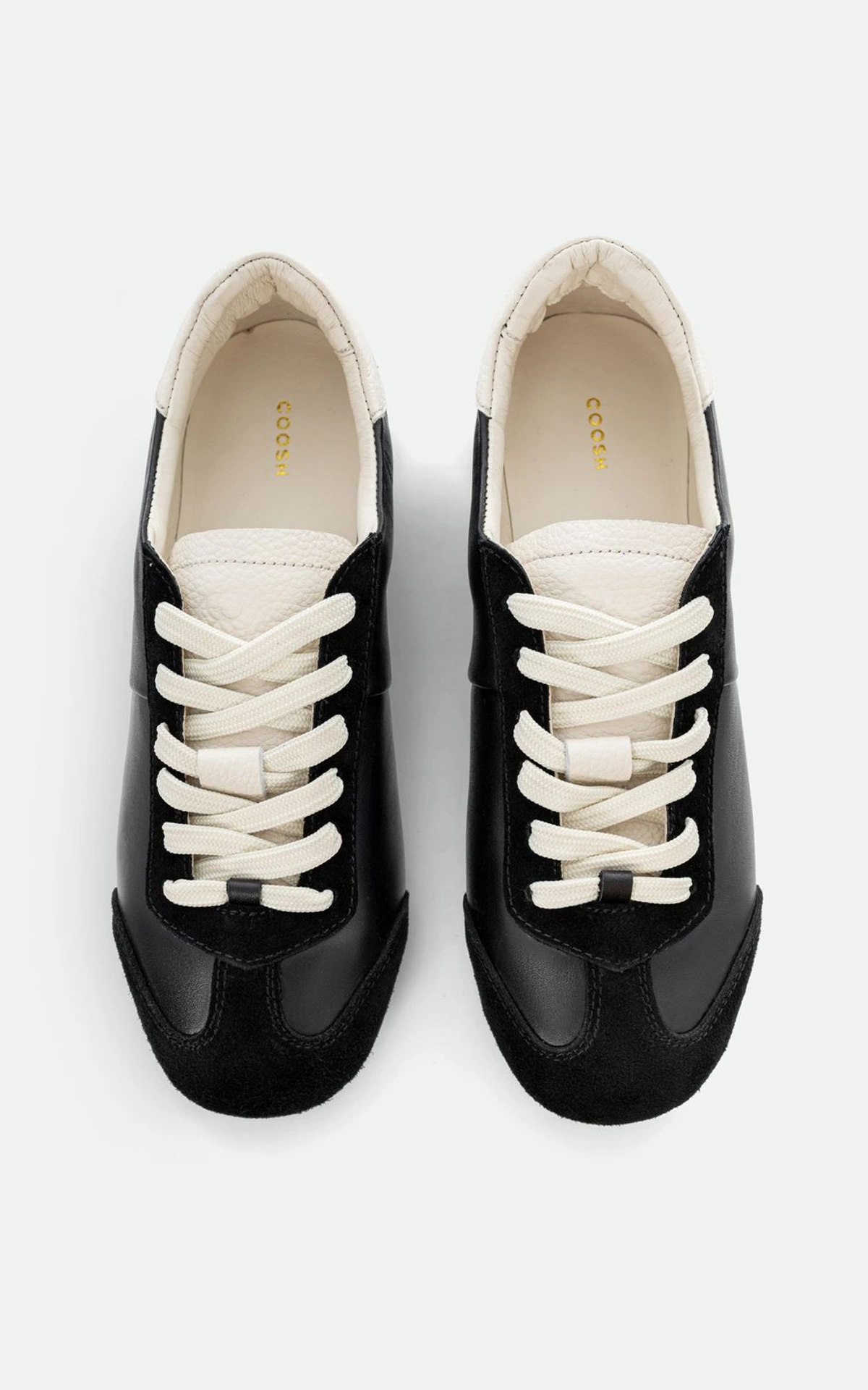 Leather Sneakers with Suede Inserts