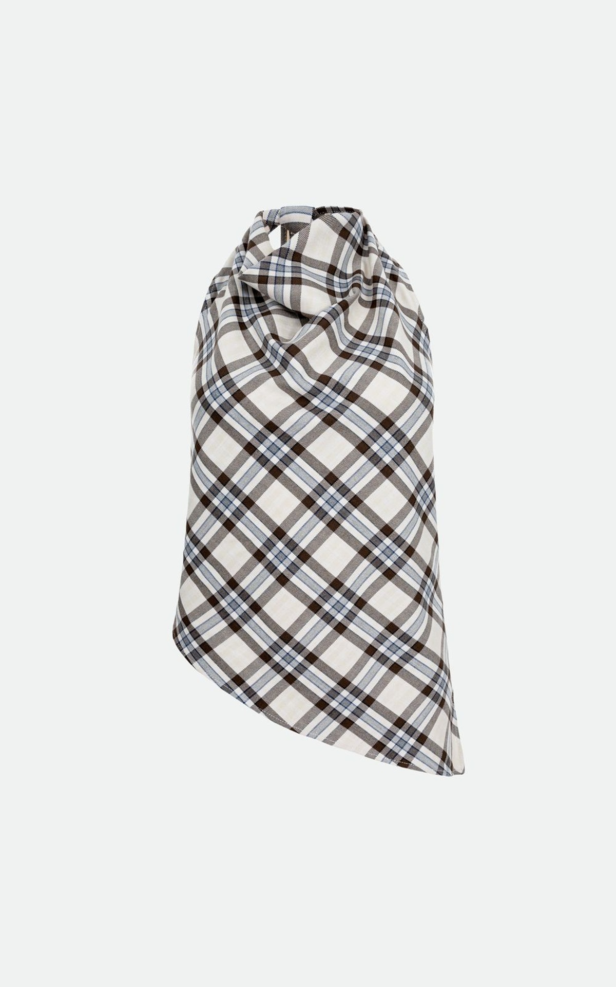 Asymmetric Tartan Top with Ties