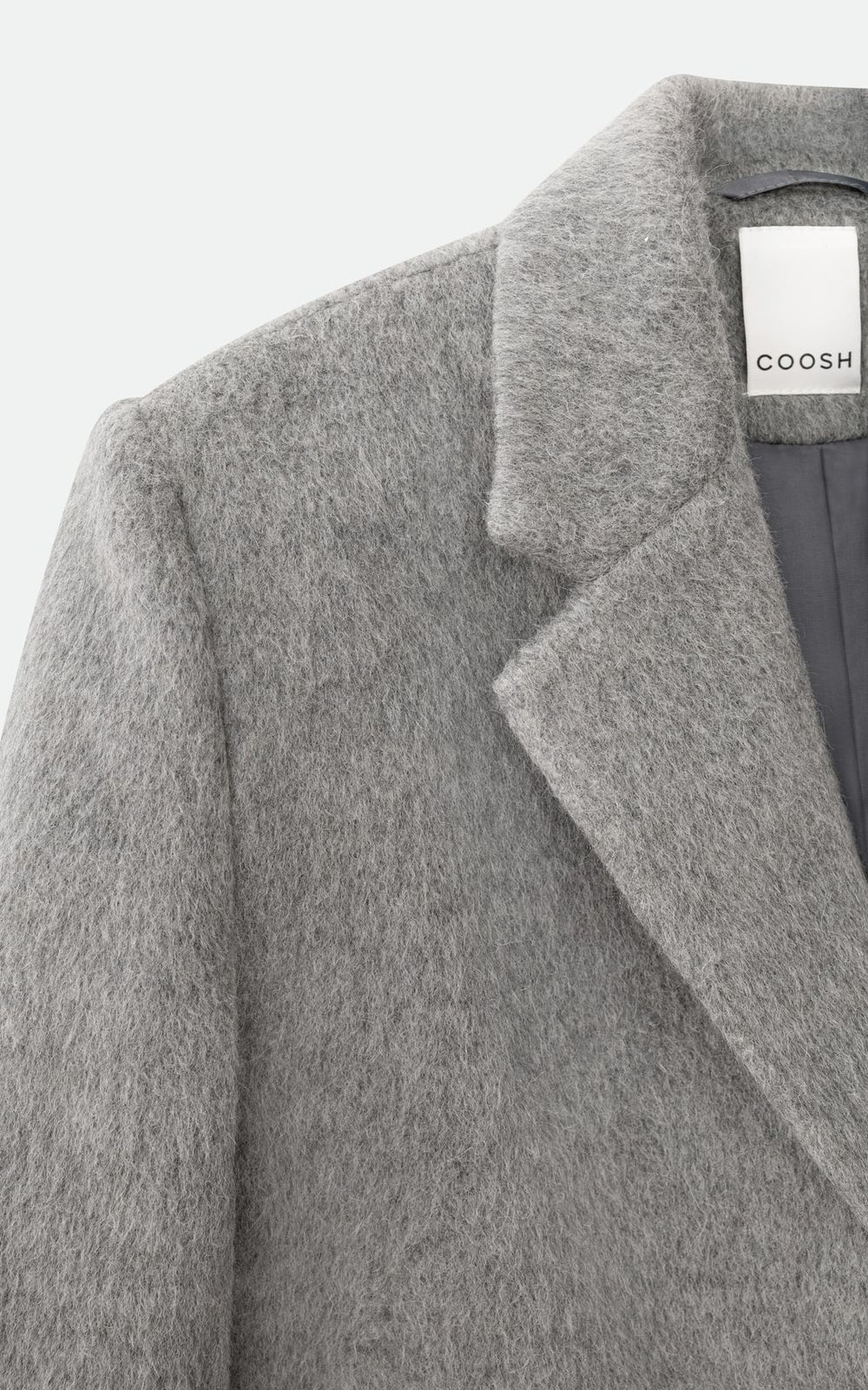 Jacket in Textured Wool Fabric - Grey | COOSH