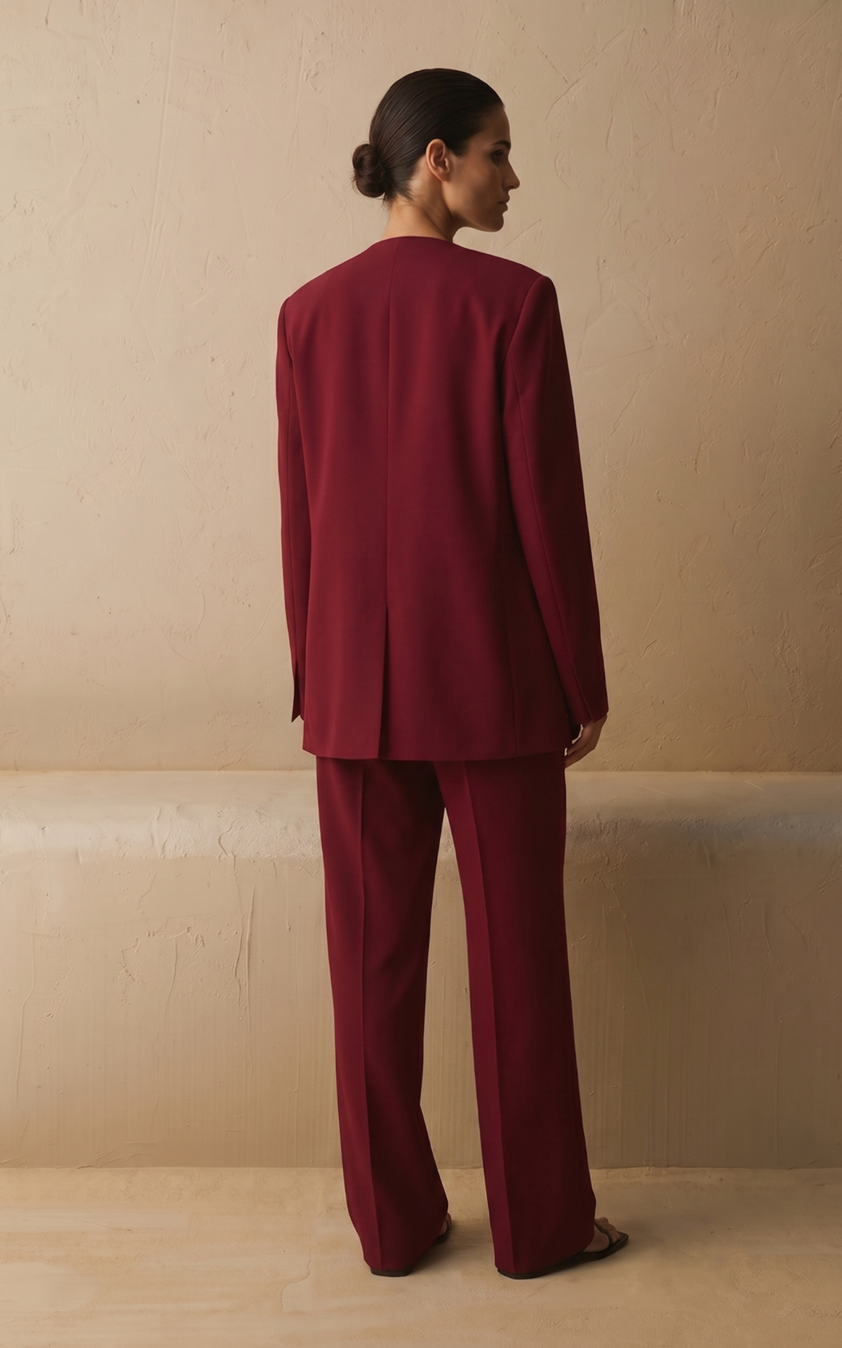 Collarless Tailored Jacket