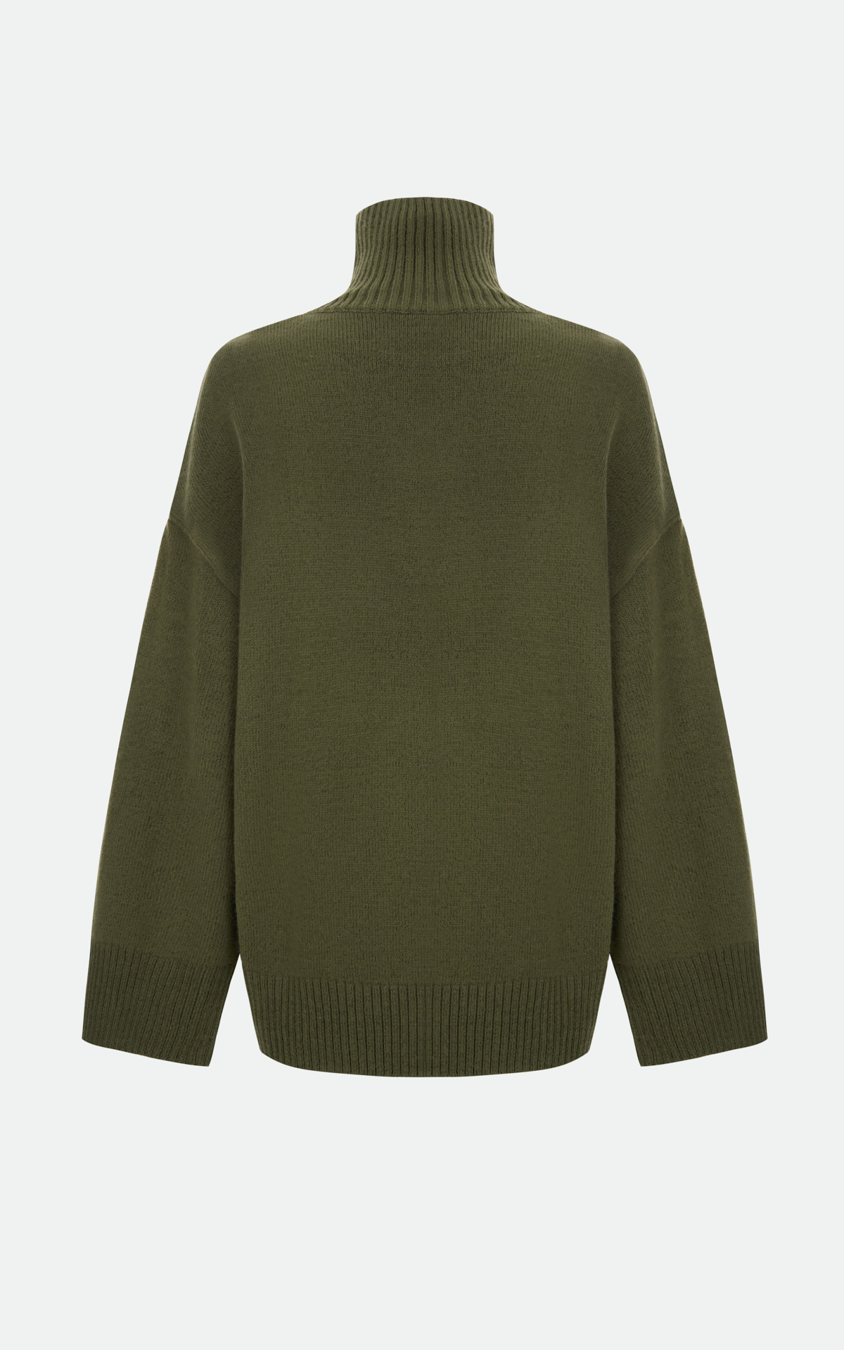 AMI Wool Blend Turtleneck Oversize Sweater - Khaki | COOSH