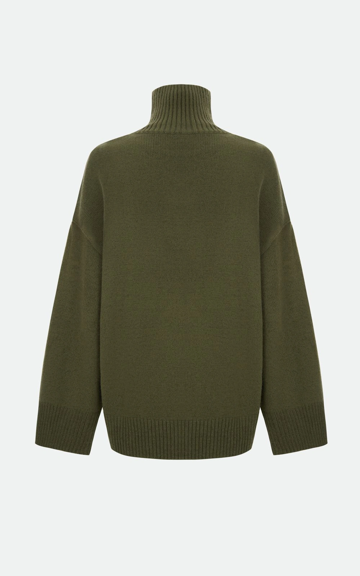 Sweter AMI z wełny z kołnierzem-stójką