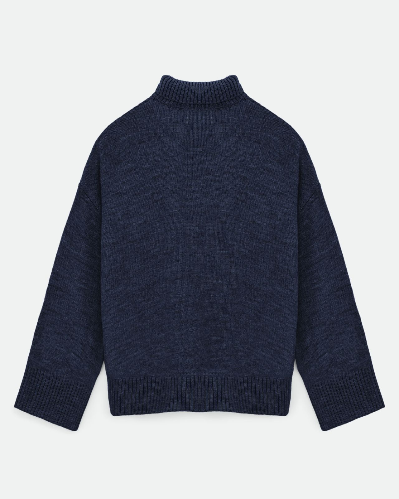 AMI Wool Blend Turtleneck Oversize Sweater - Blue | COOSH