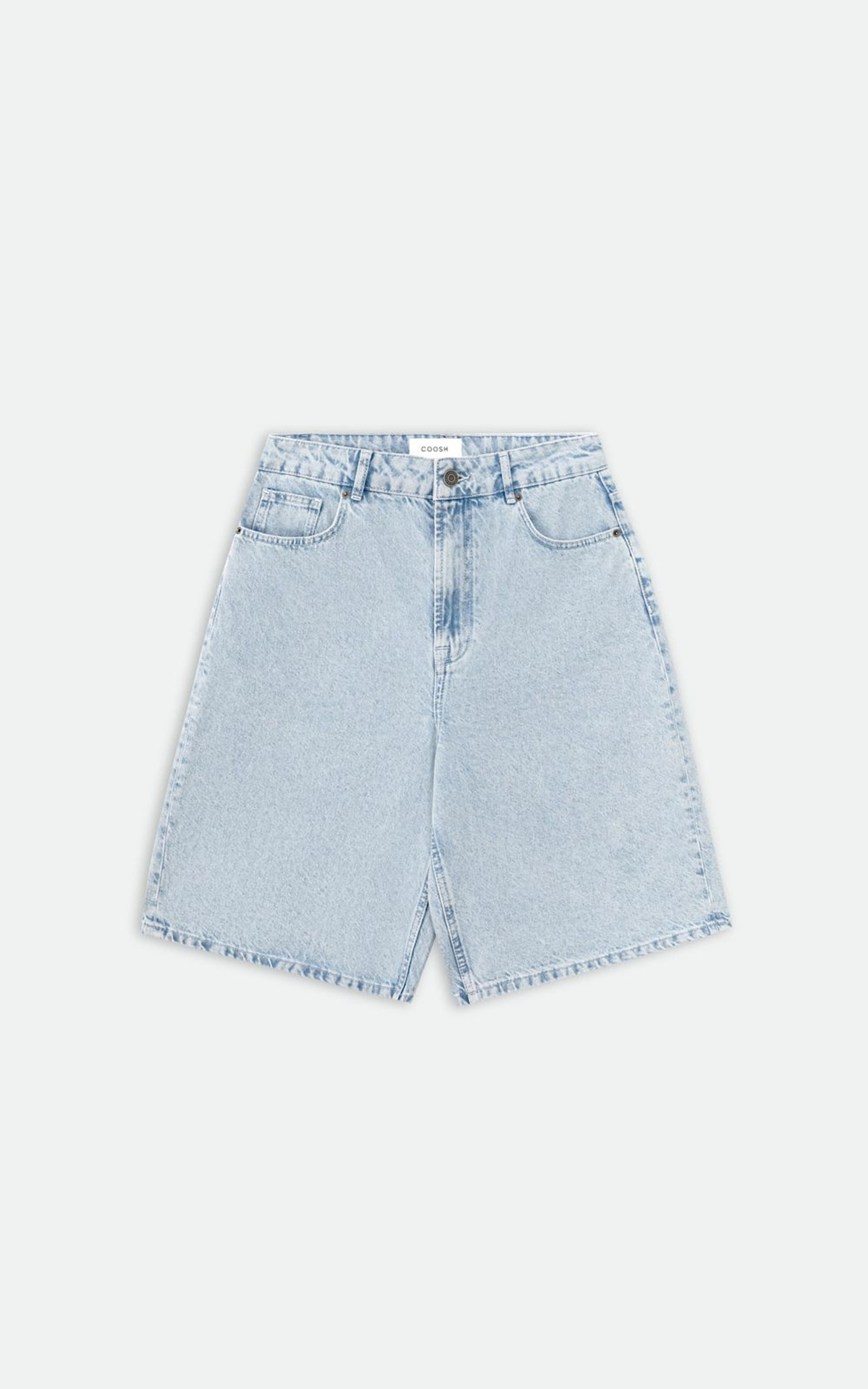 Cropped Denim Bermuda Shorts