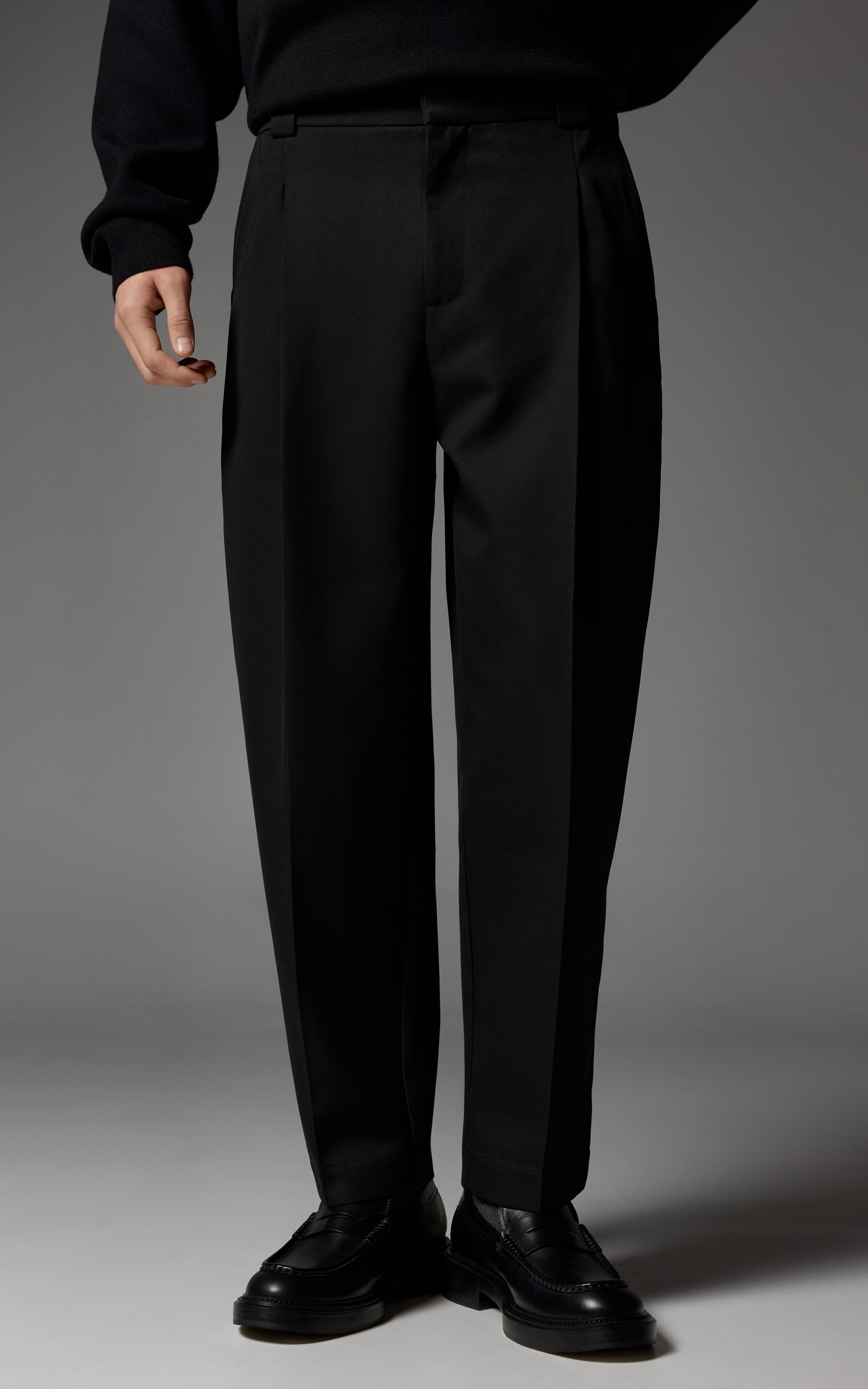 パンツ #ADJUSTABLE PANTS - BLACK - and wander - High Count Cloth Side Zip Hem Pants | HBX