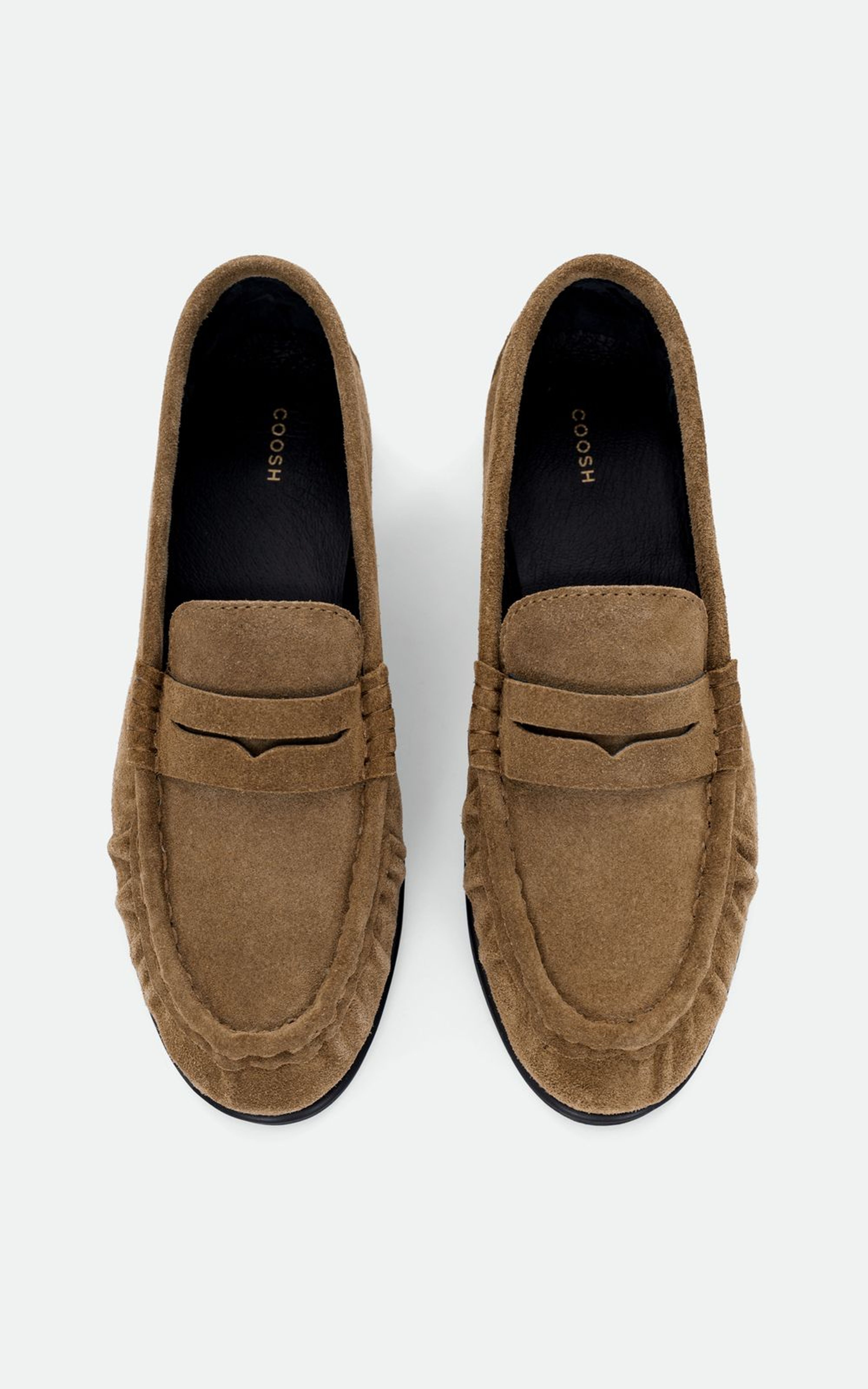 Лофери замшеві з фактурними складками