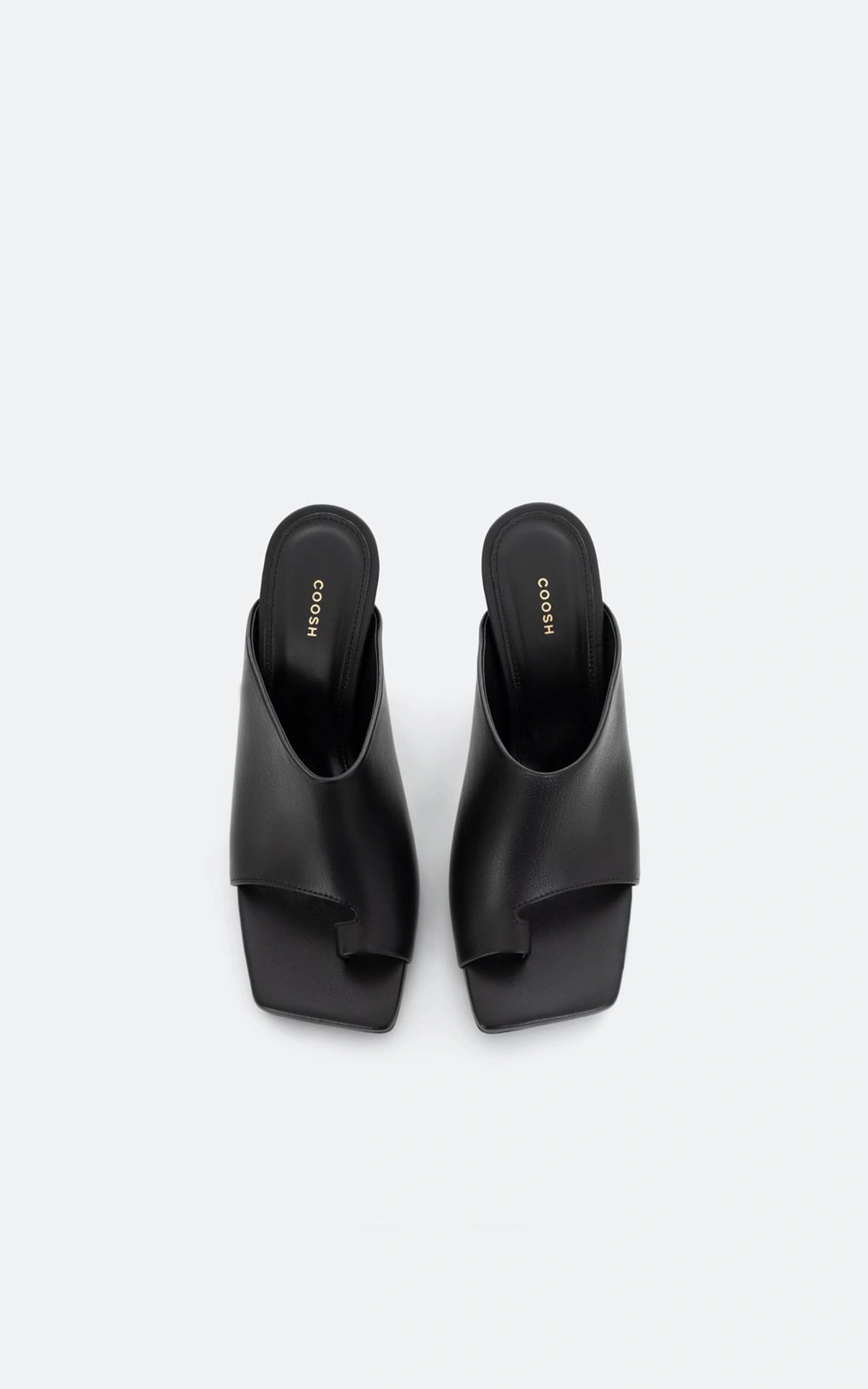 Leather Geometric Heeled Mules BRUNA