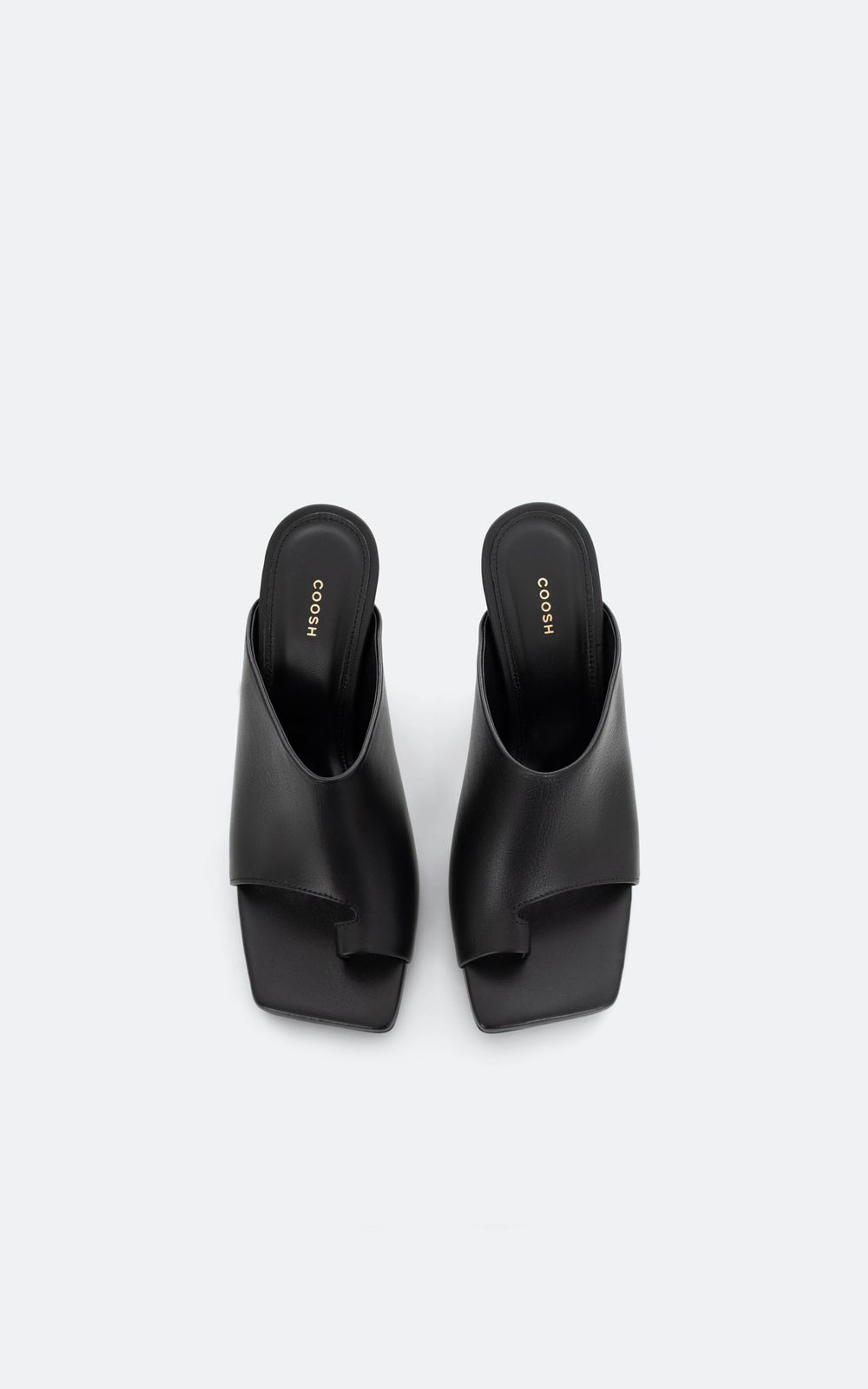 Leather Geometric Heeled Mules BRUNA