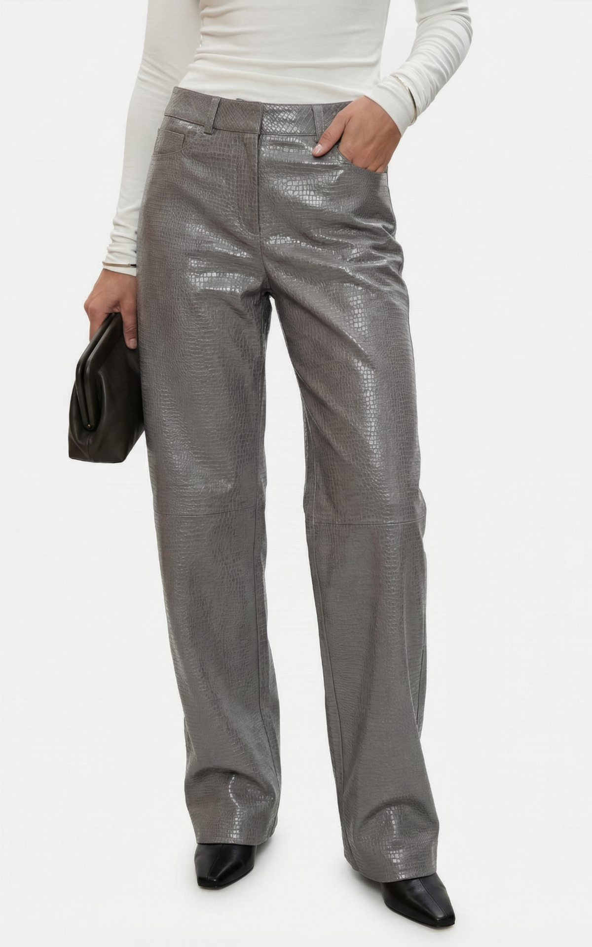 Textured Leather Pants