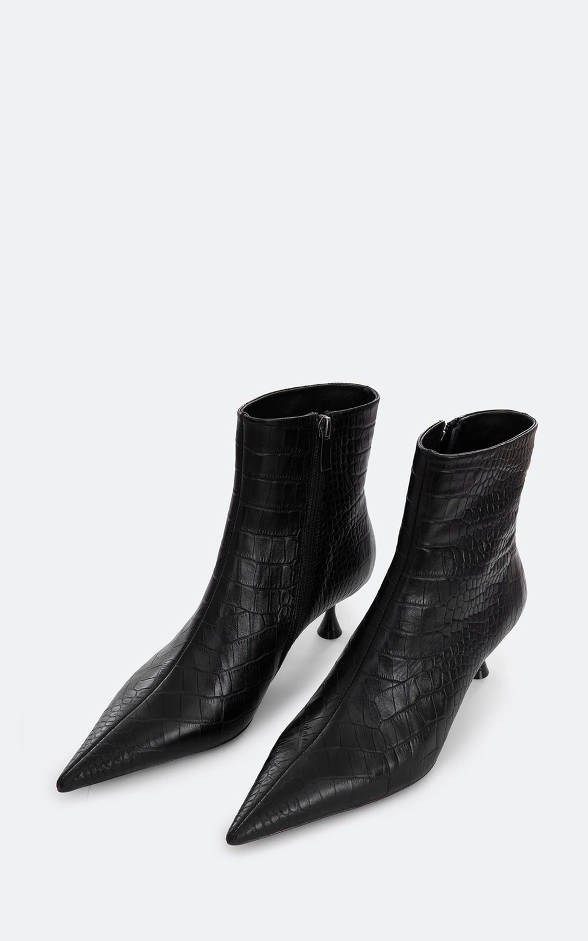 Animal Print Kitten Heel Ankle Boots