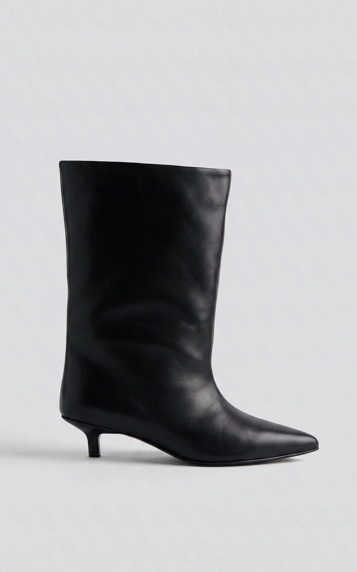 Genuine Leather Kitten Heel Boots