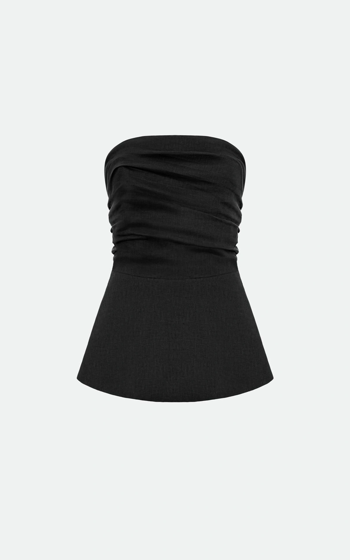 Shirred Hemp Bandeau Top