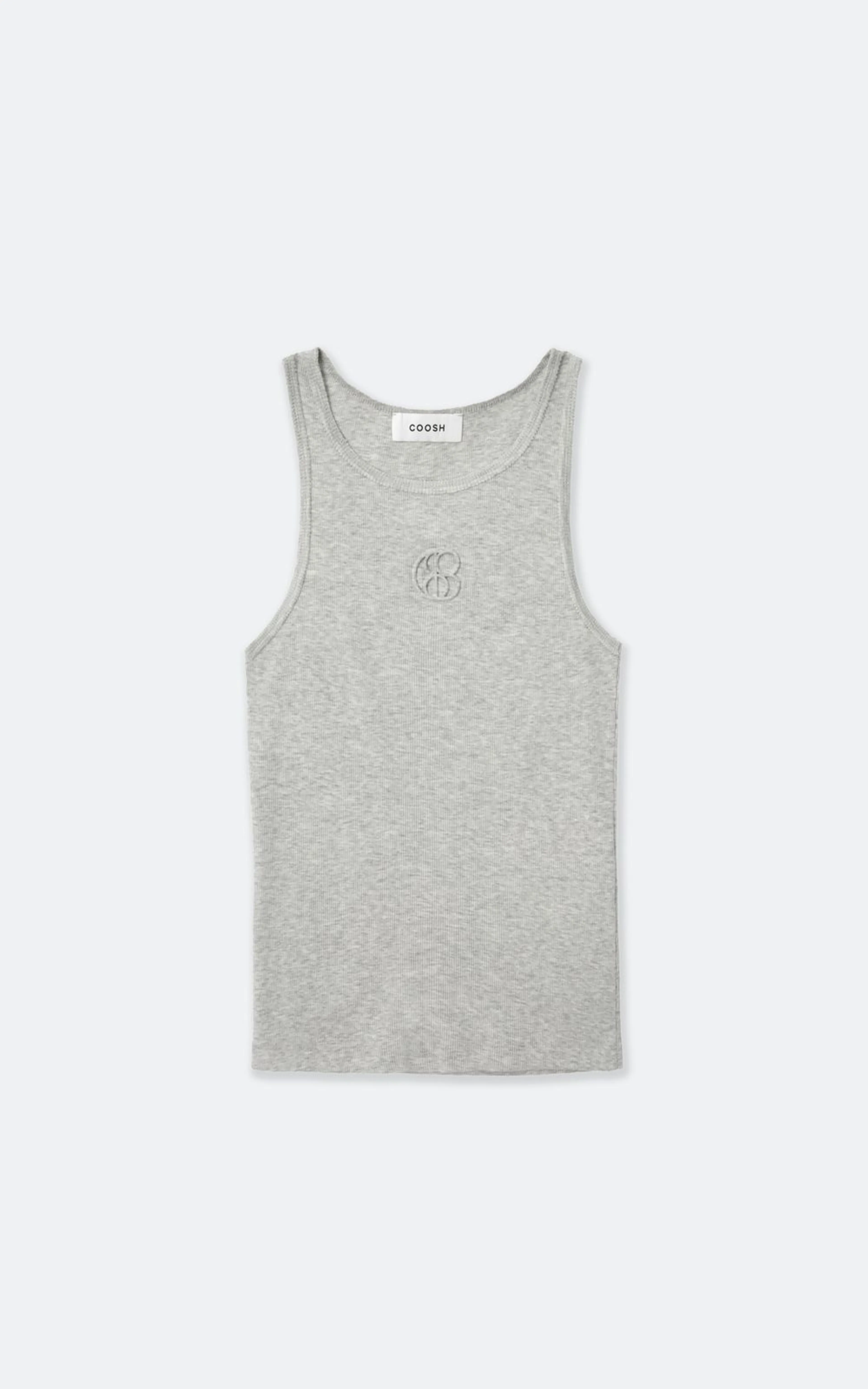 Embossed Tank Top with Exposed Seams