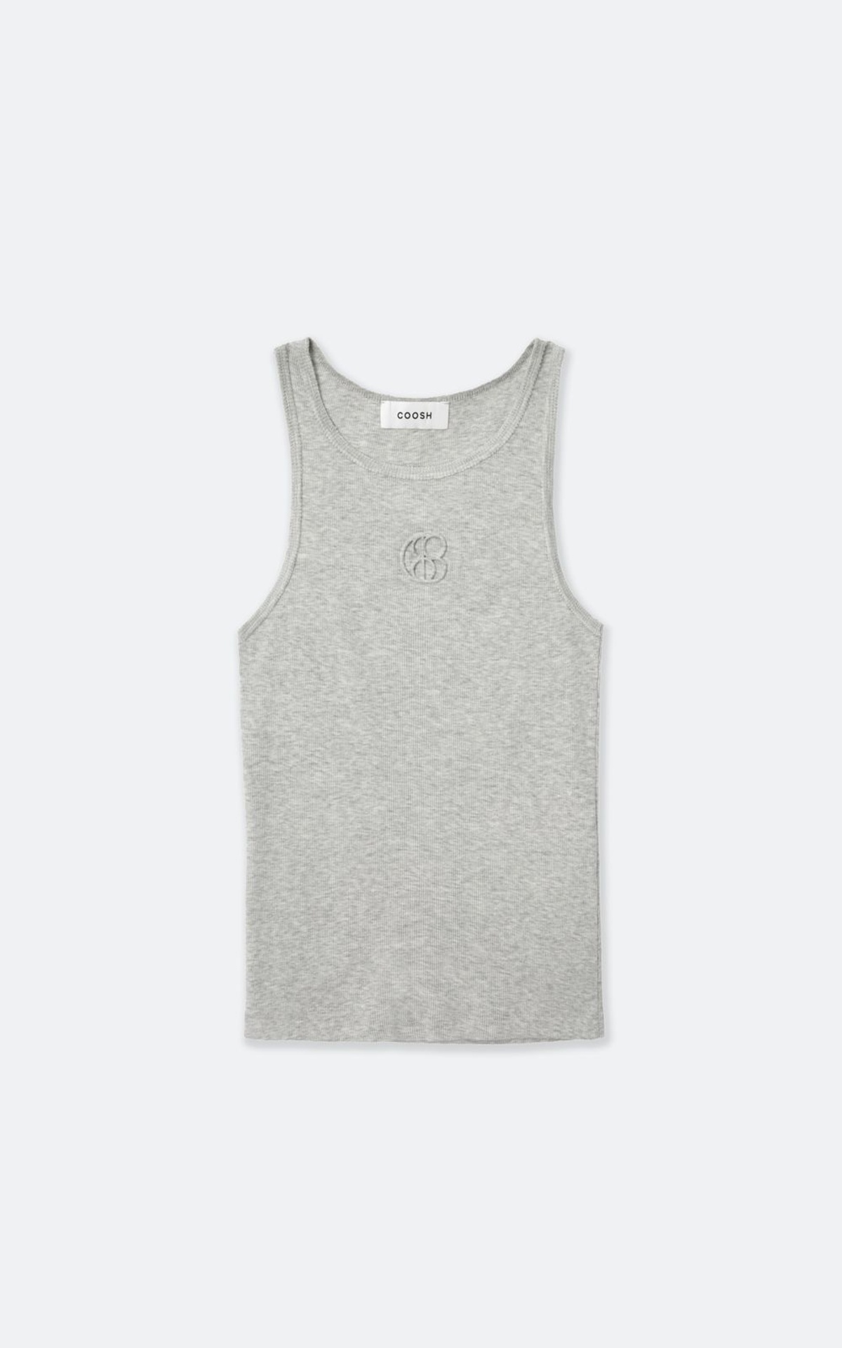 Embossed Tank Top with Exposed Seams
