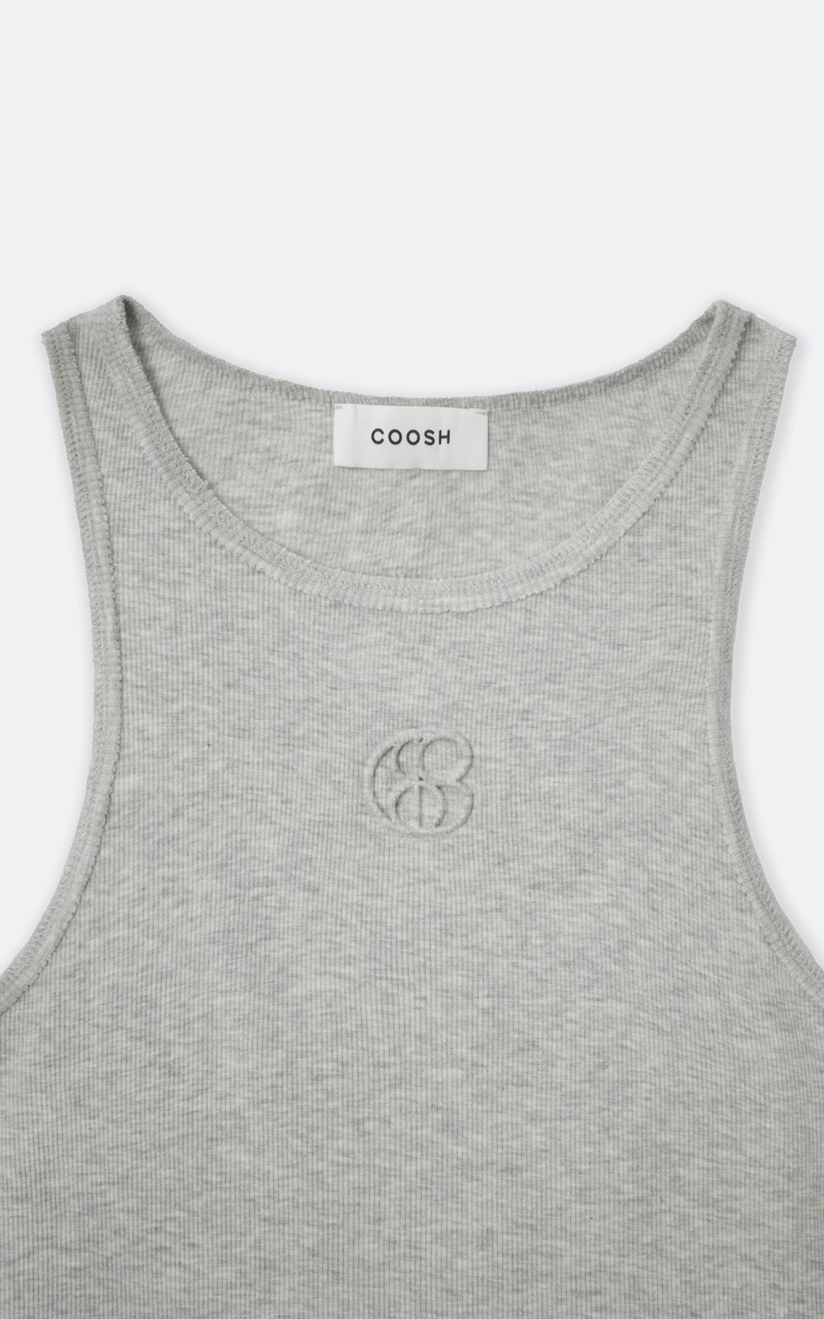 Embossed Tank Top with Exposed Seams