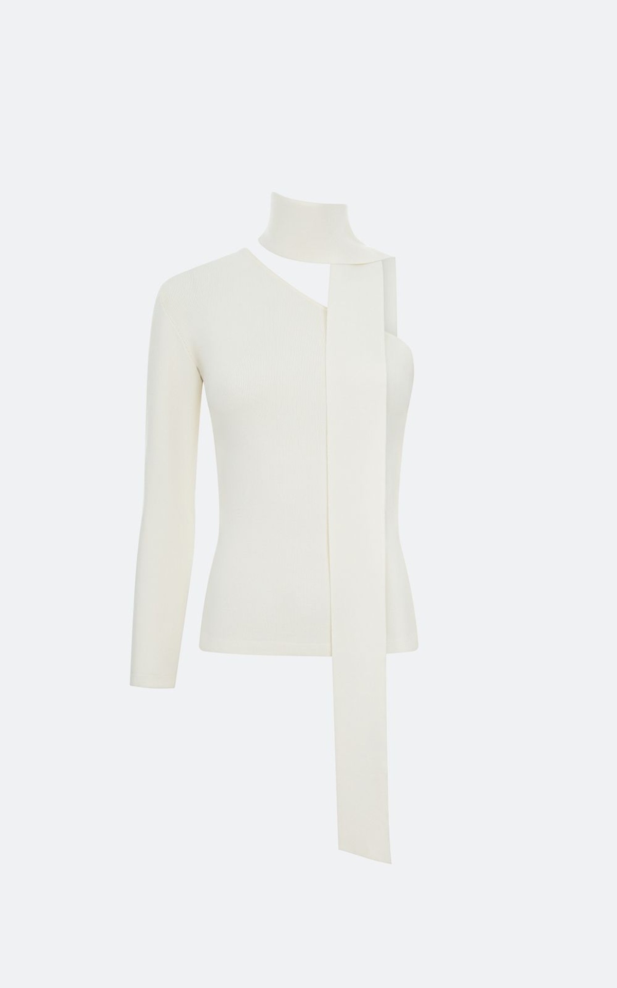 Лонгслів на одне плече зі знімним шарфом із віскози