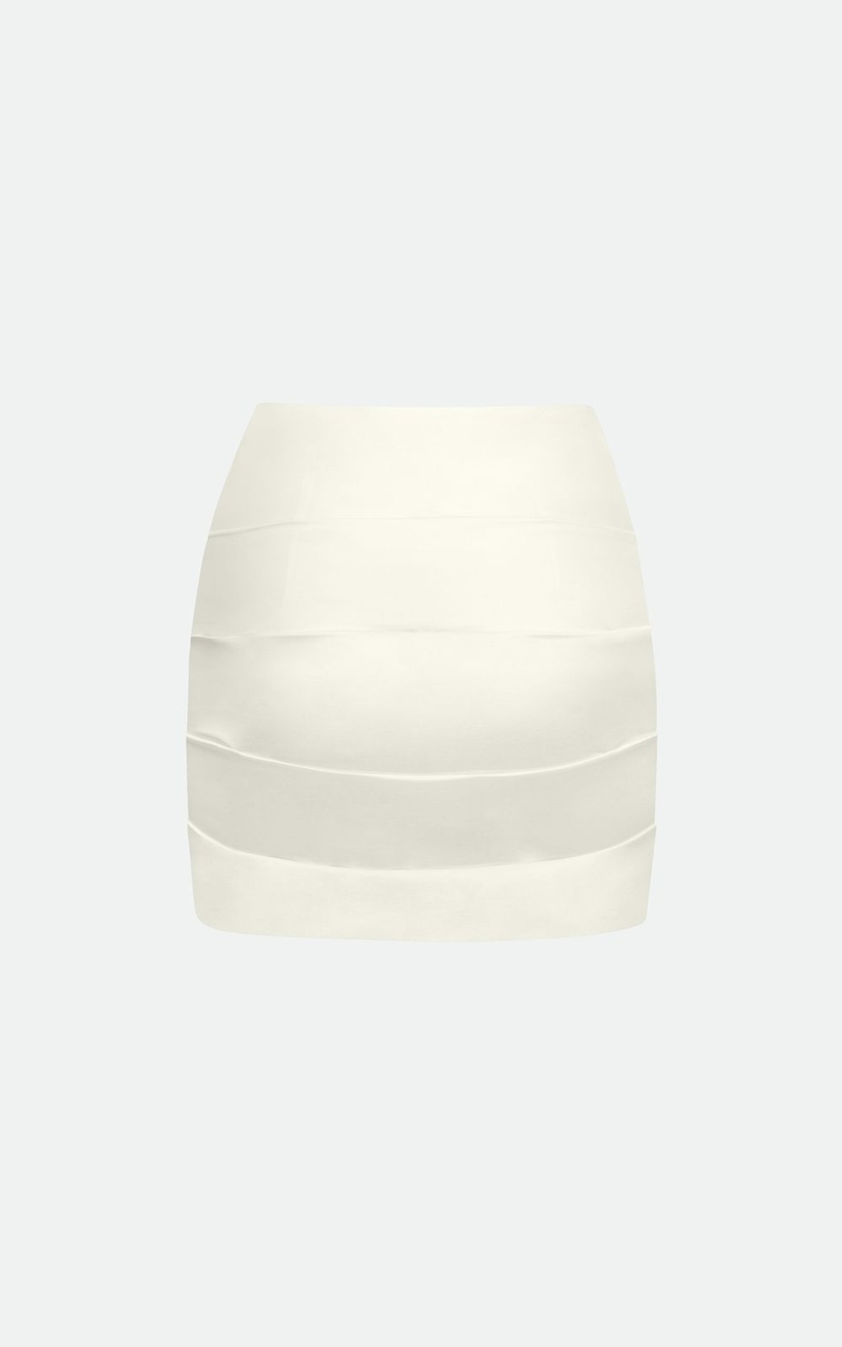 Gathered Satin Mini Skirt