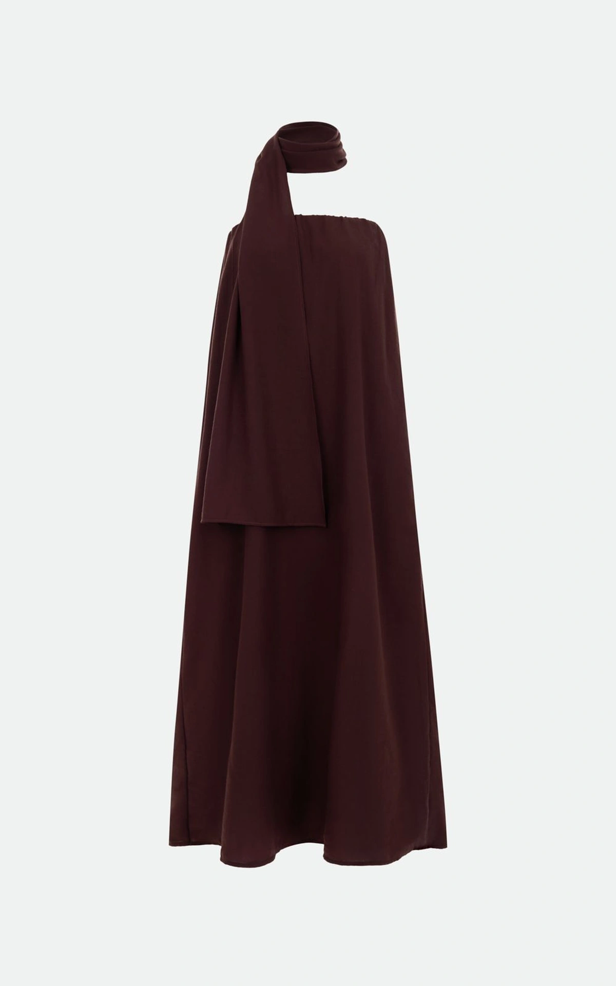 Loose Bandeau Dress with Scarf
