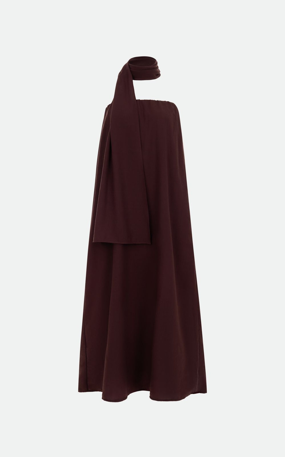 Loose Bandeau Dress with Scarf