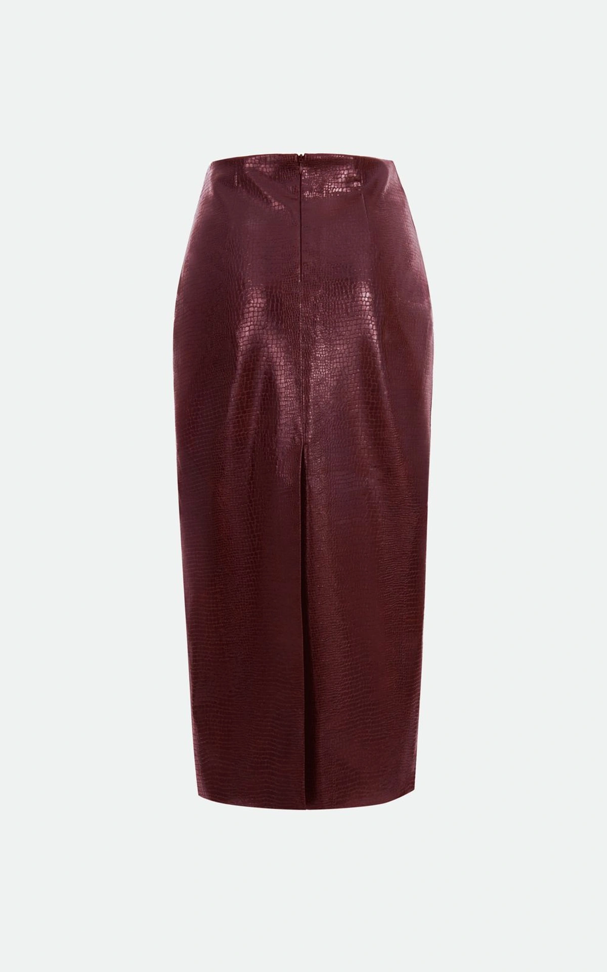 Fitted Midi Skirt with Animal Print