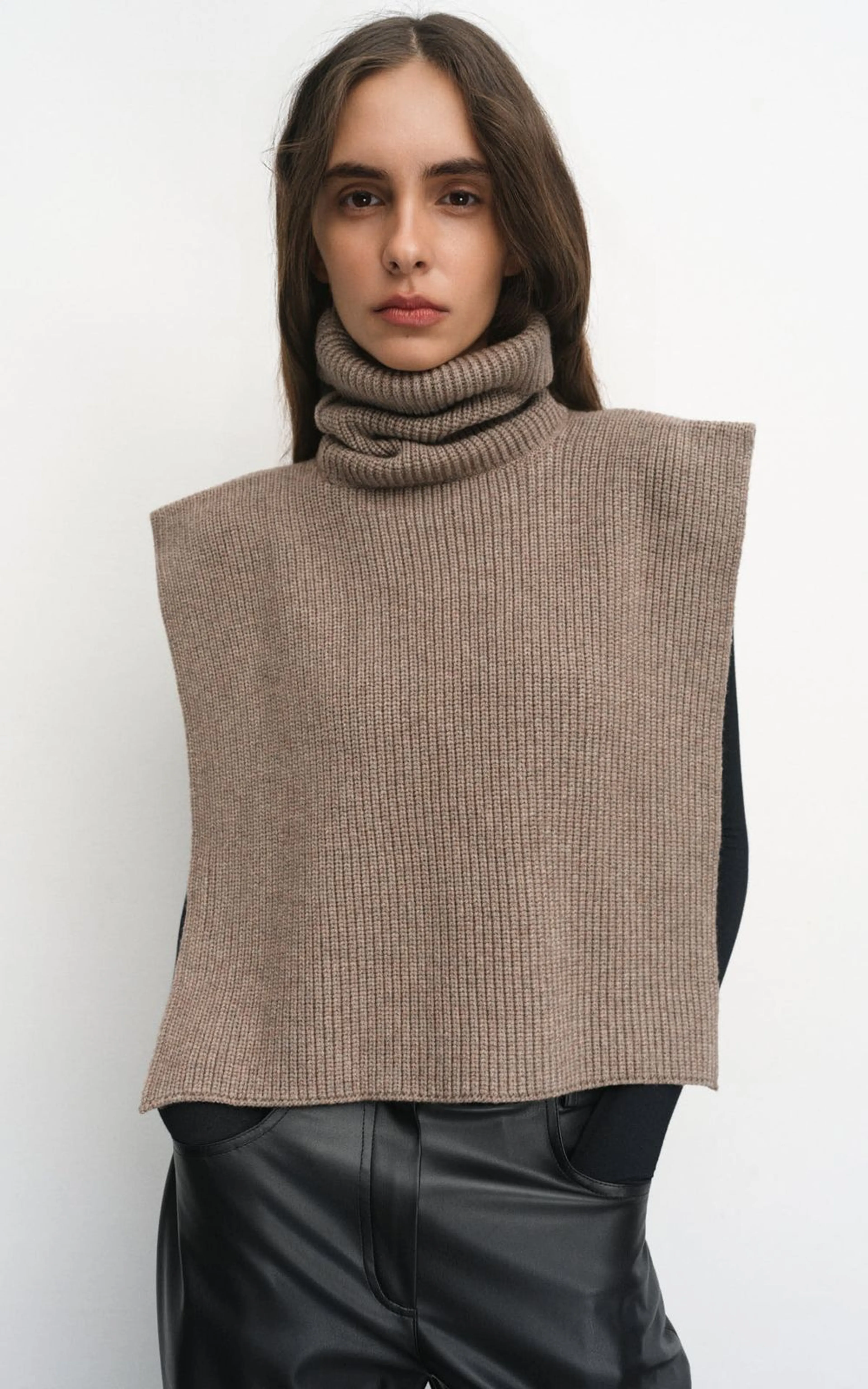 Wool Dickey with Stand-Up Collar