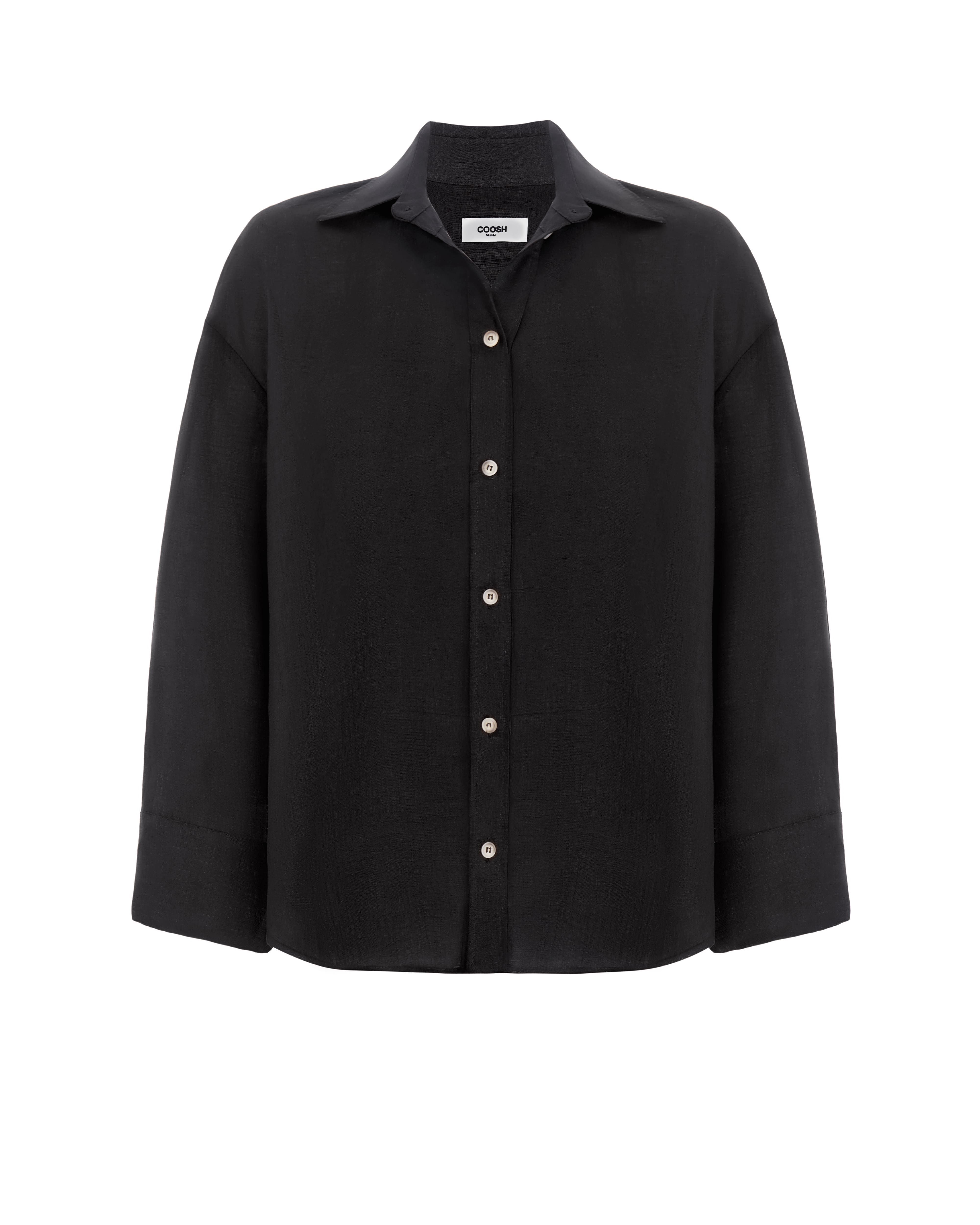 Organic Hemp Shirt with Accent Back - Black | COOSH