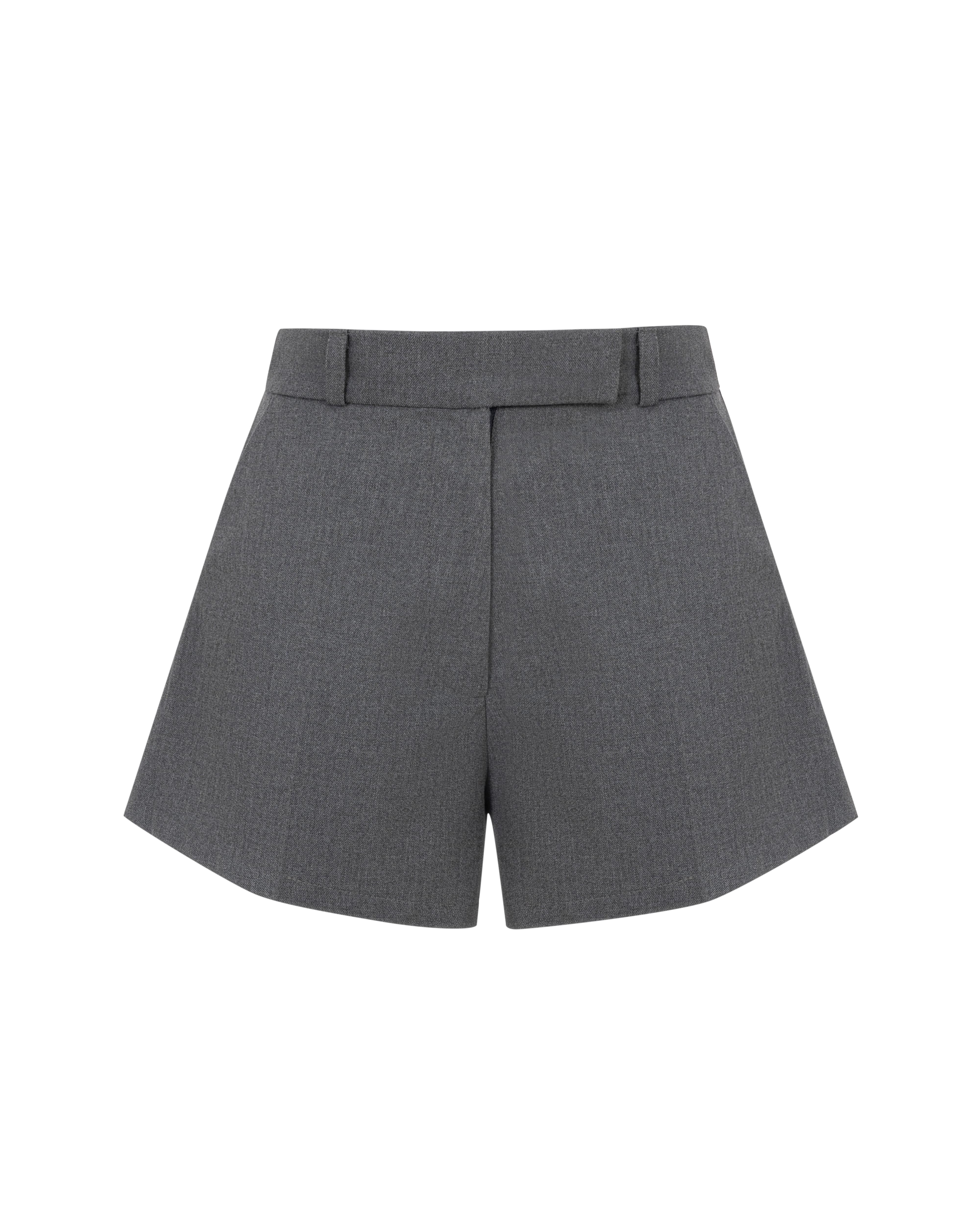 ★ GLOWNY★ G WOOL MINI SHORTS CHARCOAL GC24WTPT005CC Gray Wool Mini Shorts | GUCCI - Antonia
