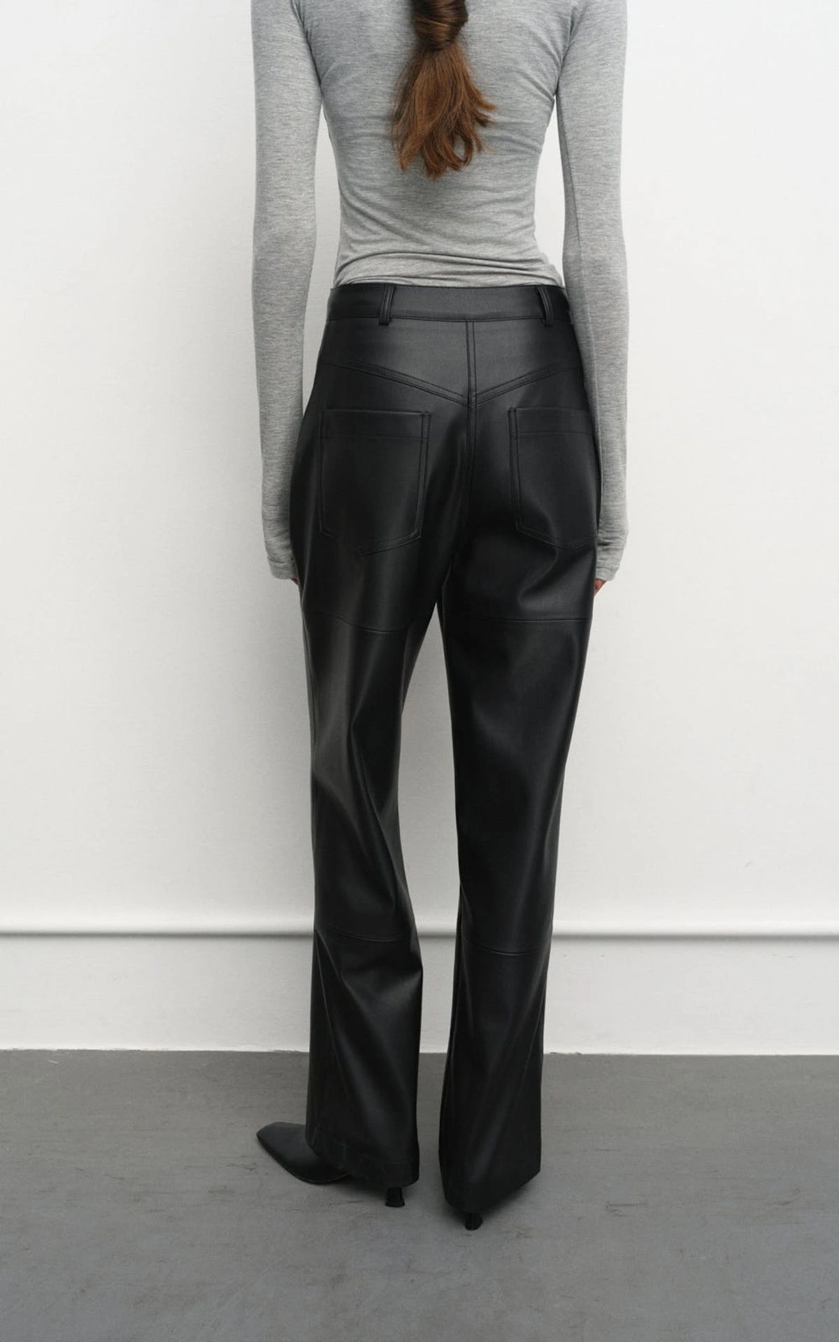 Straight-Leg Faux Leather Trousers