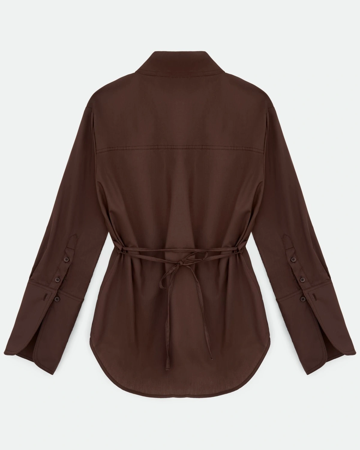 Fitted Shirt with Decorative Tie Belt