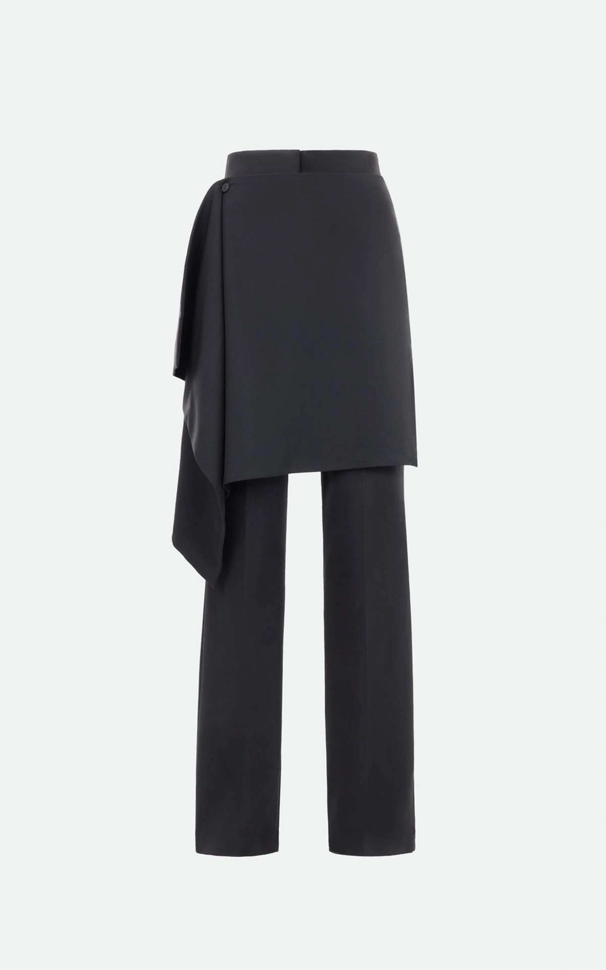 Trousers with Asymmetric Overlay Skirt