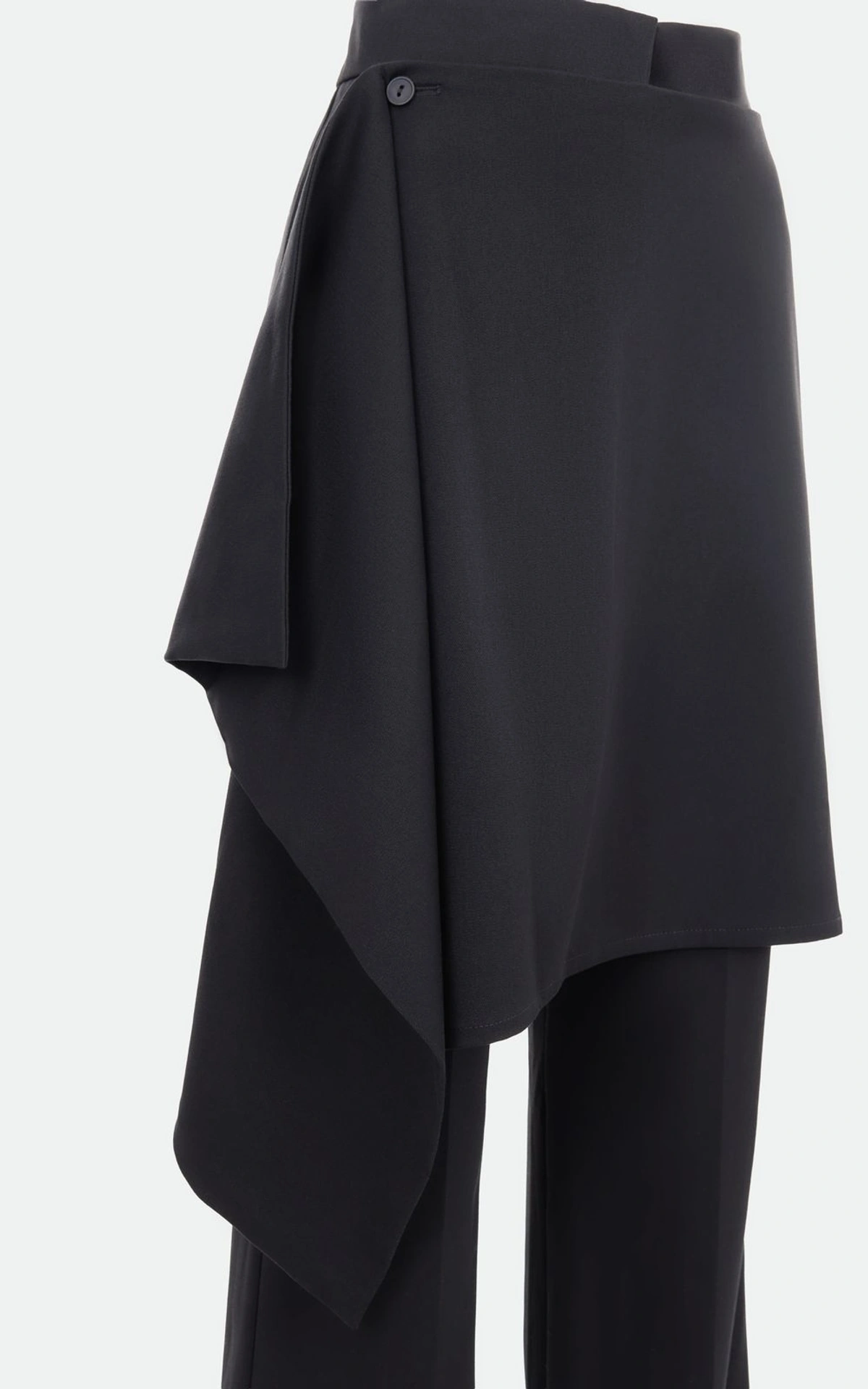 Trousers with Asymmetric Overlay Skirt
