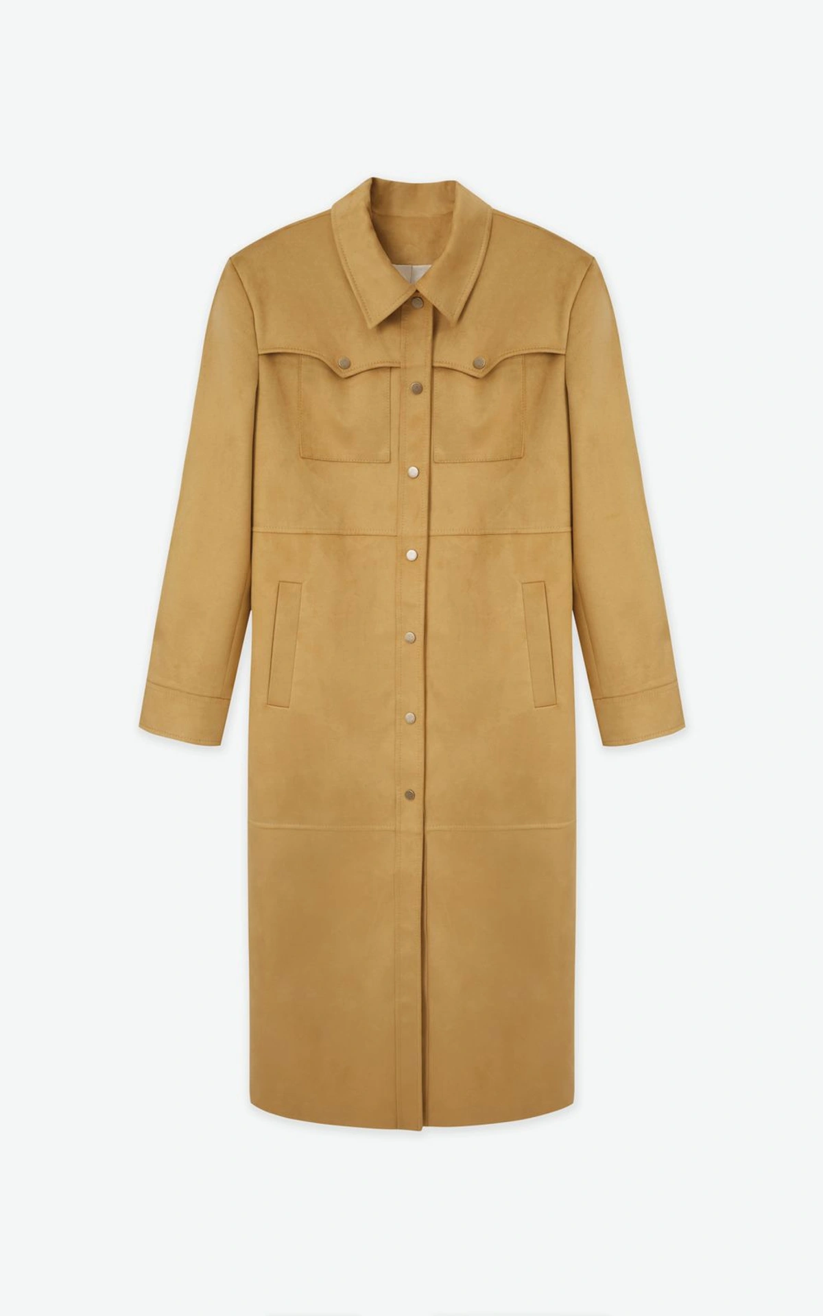 Premium Faux Suede Longline Shirt