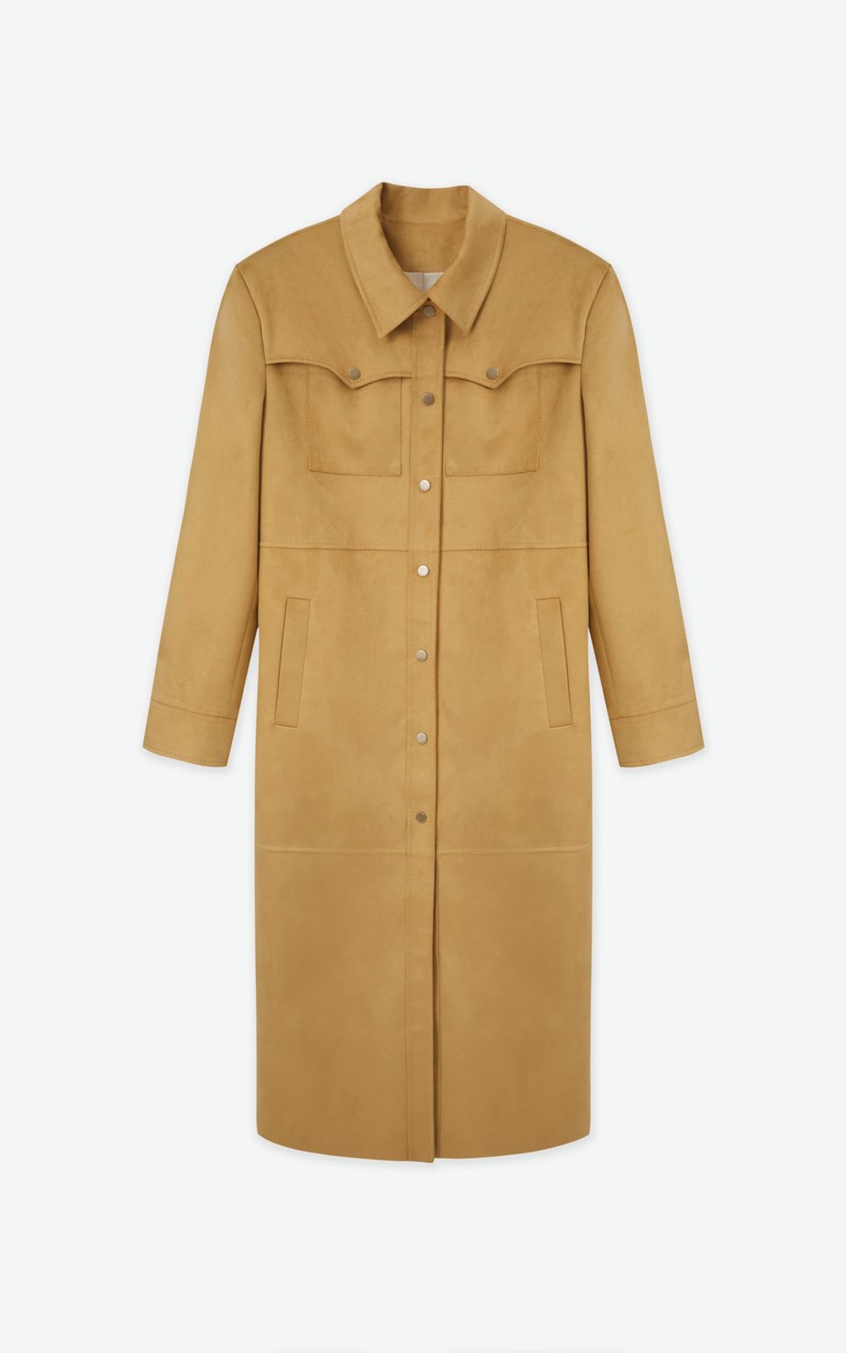 Premium Faux Suede Longline Shirt