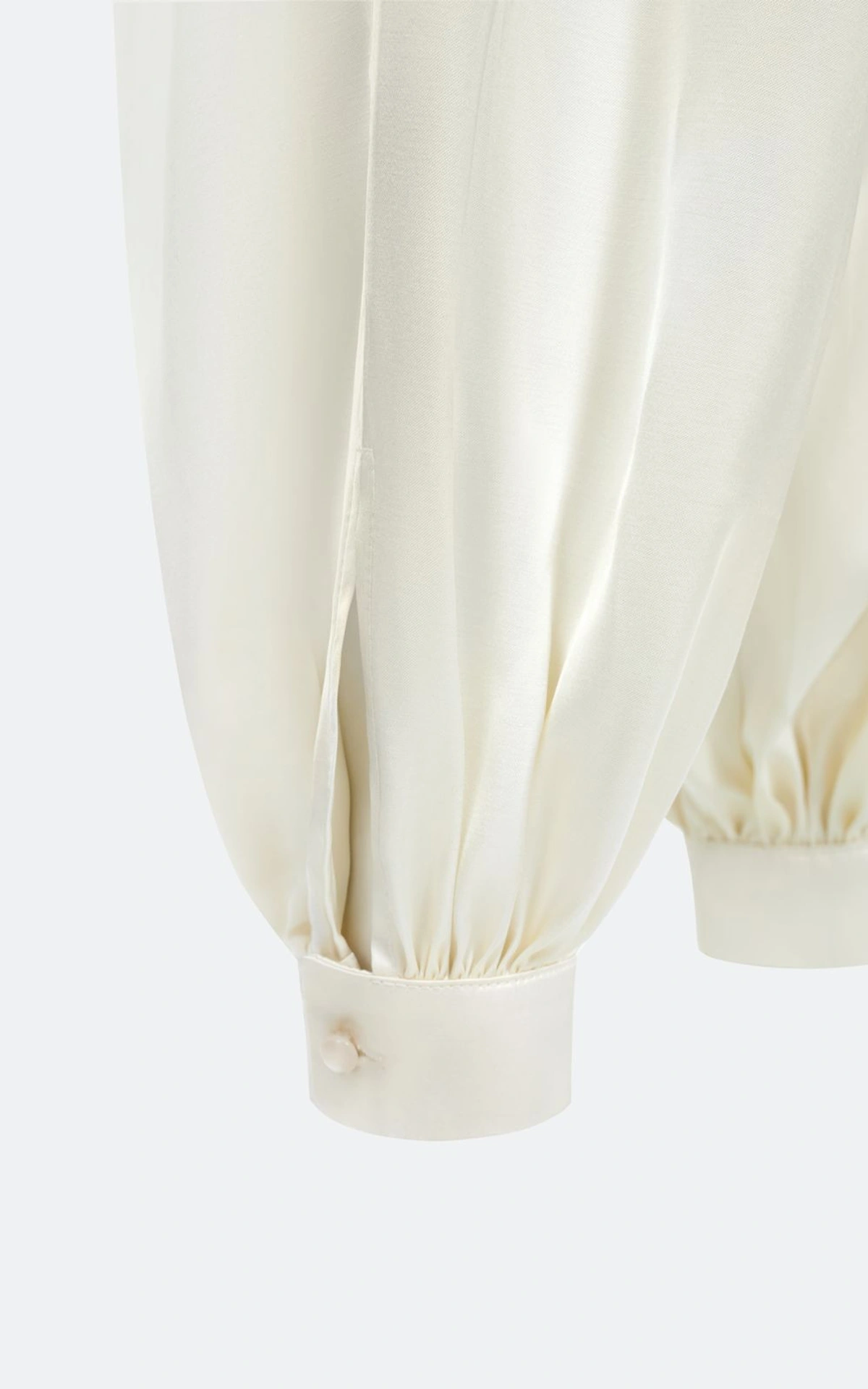 Pleated Satin Harem Pants