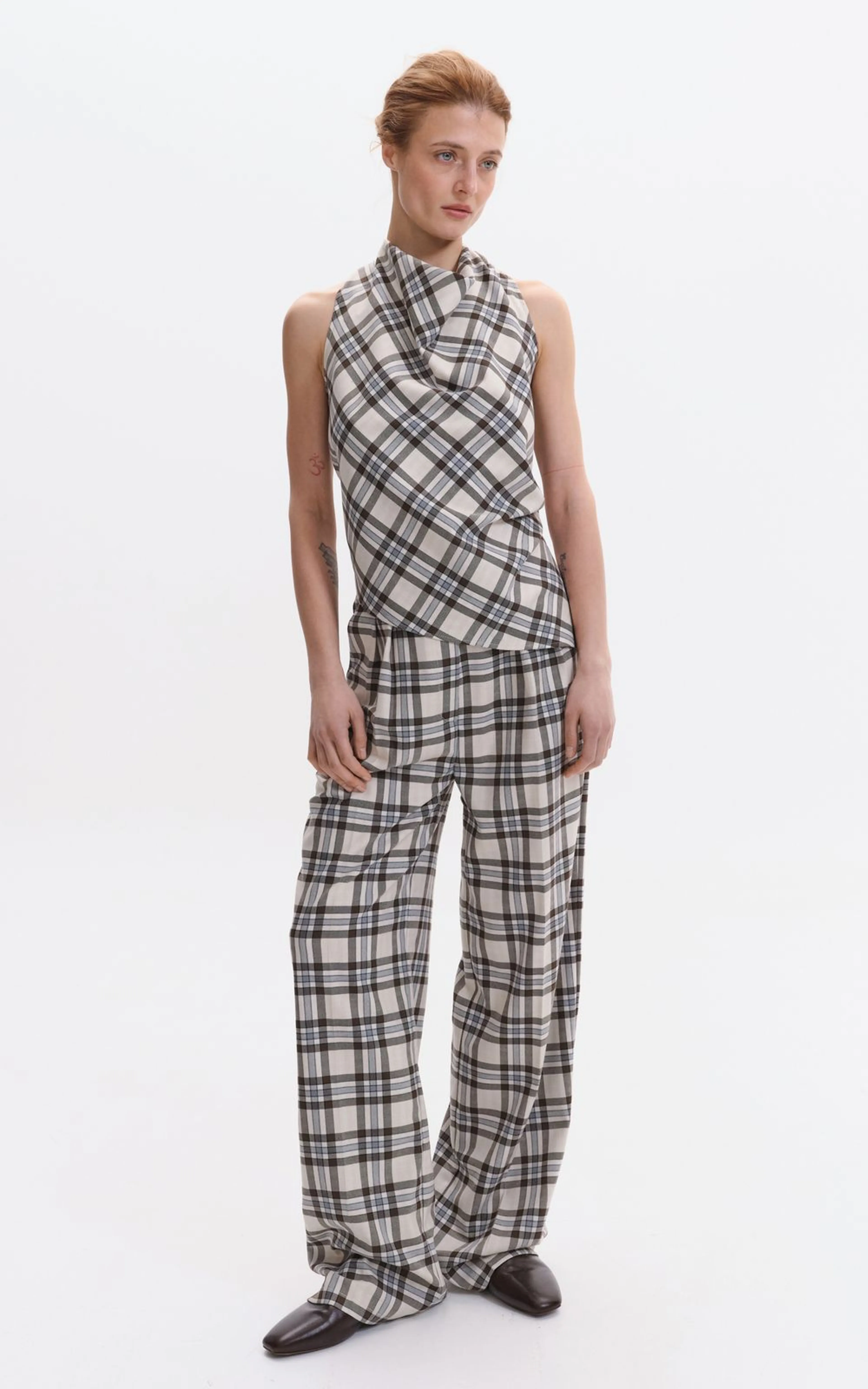 Straight-Leg Tartan Trousers
