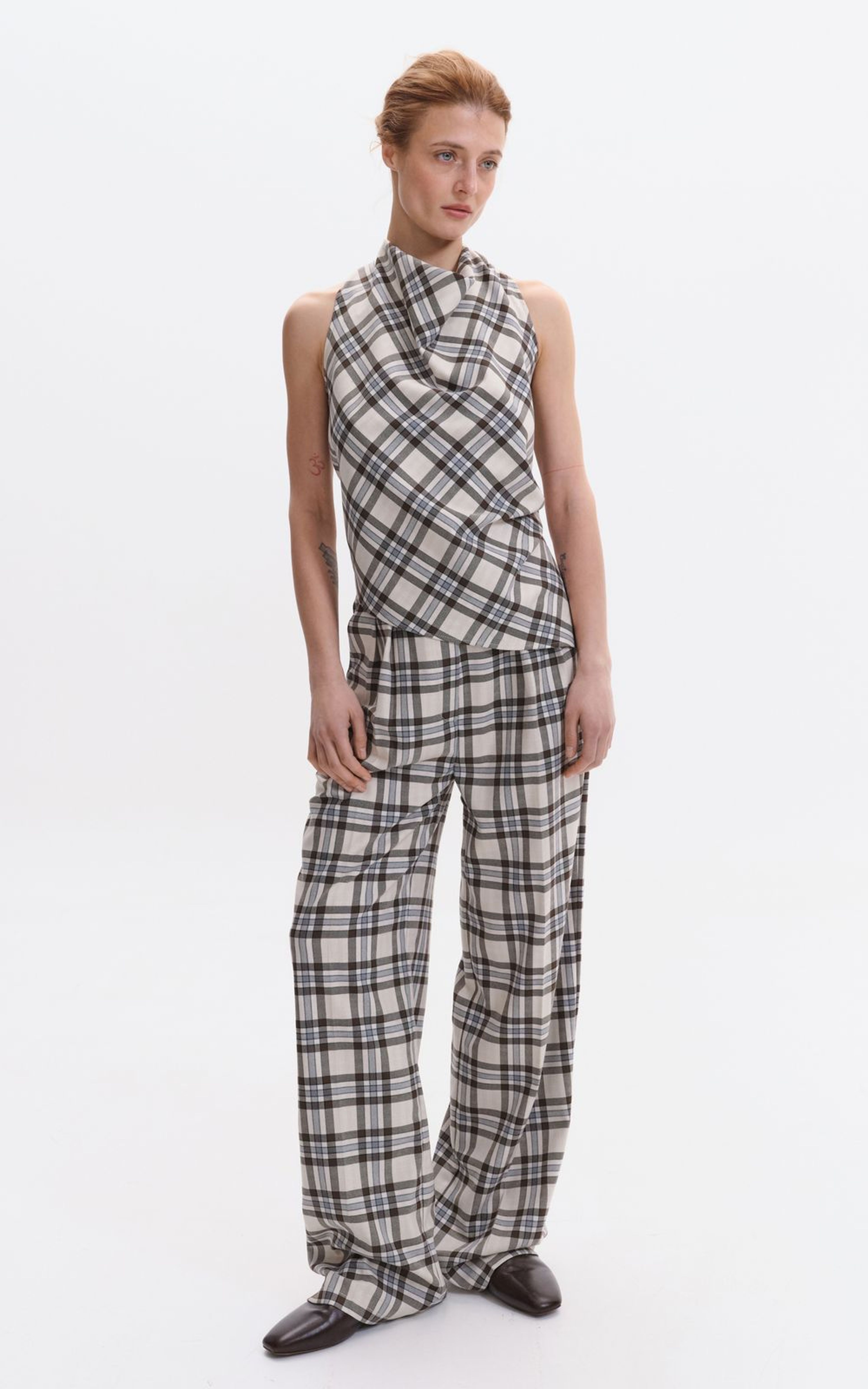 Straight-Leg Tartan Trousers