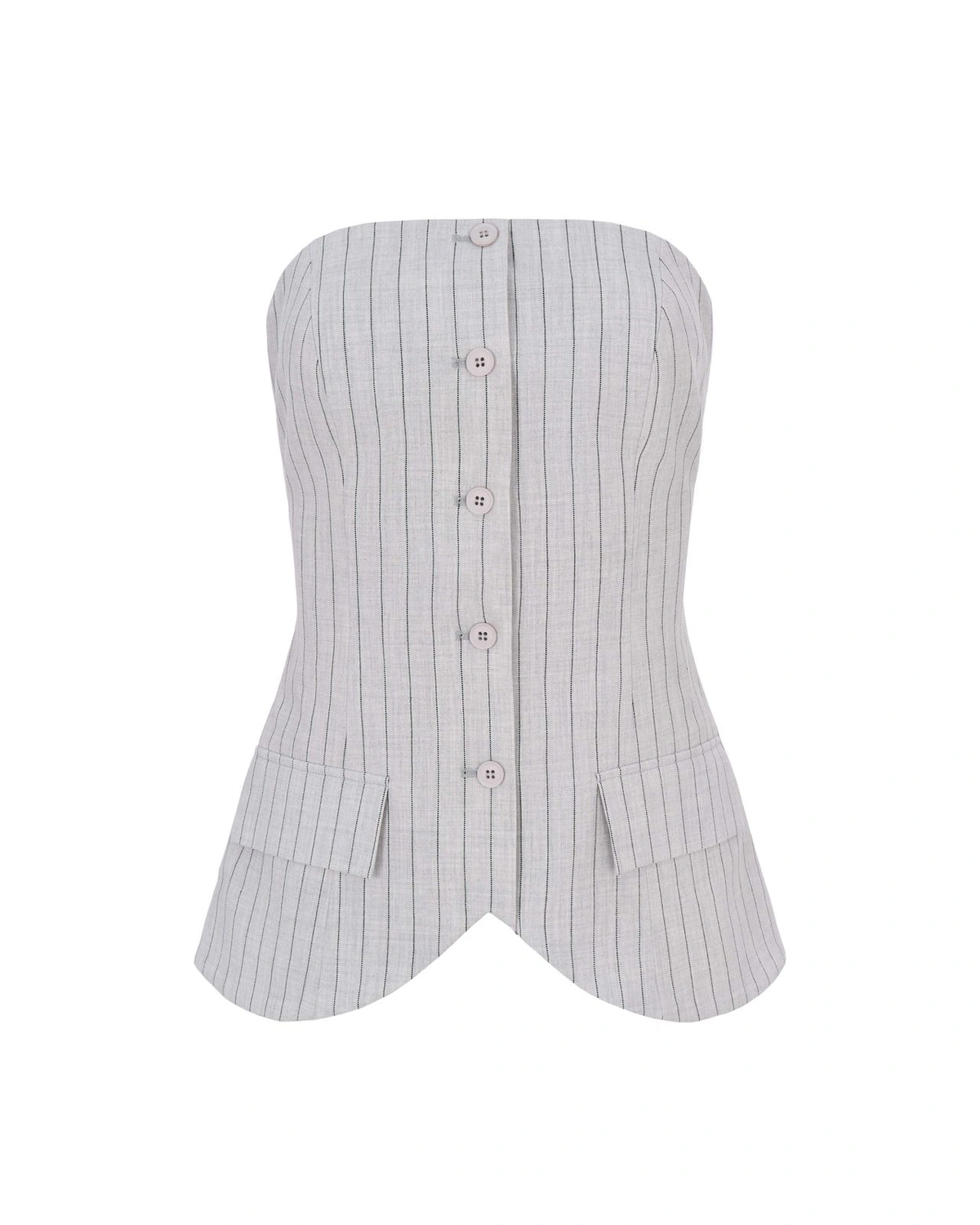 Top-Bustier w Paski z Odkrytymi Ramionami