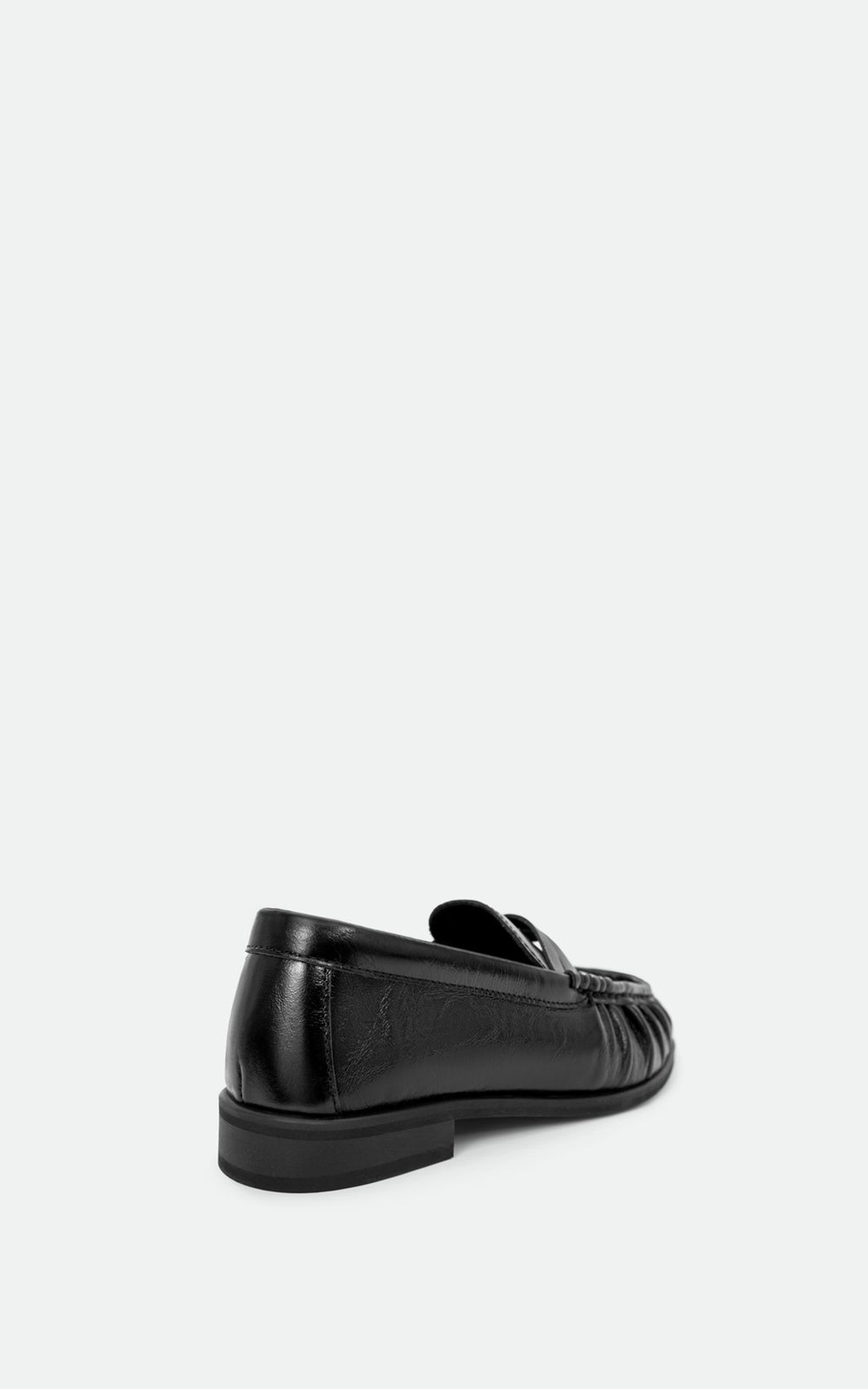 Patent Leather Loafers with Textured Pleats