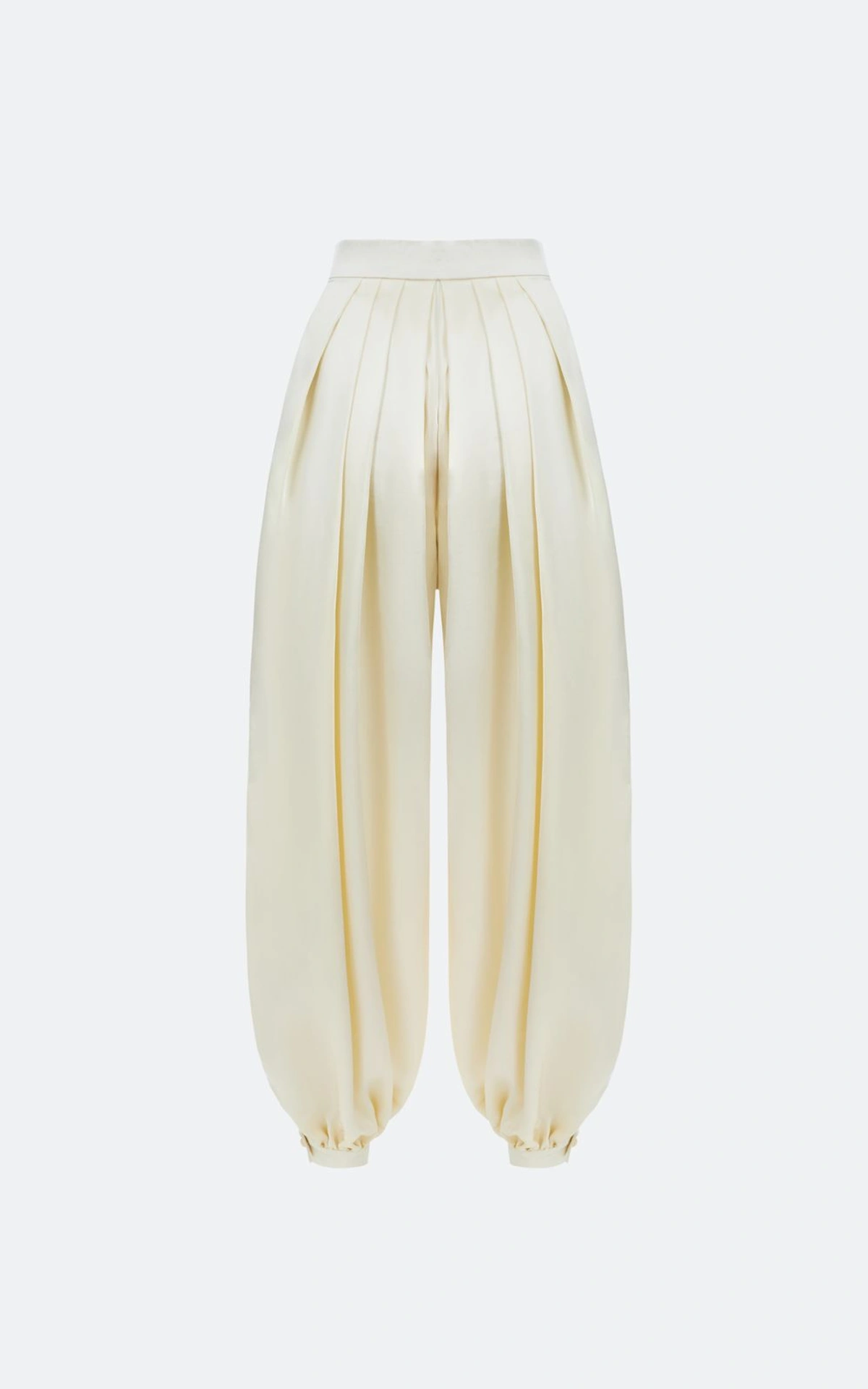 Pleated Satin Harem Pants