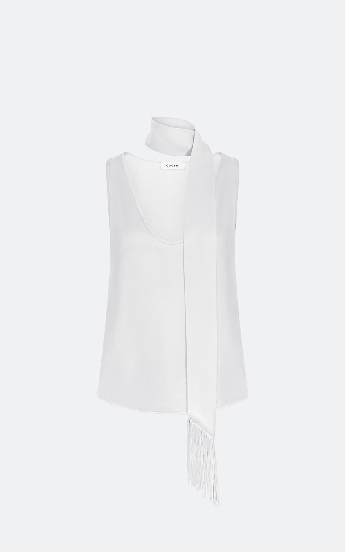 Satin Top with Thin Scarf