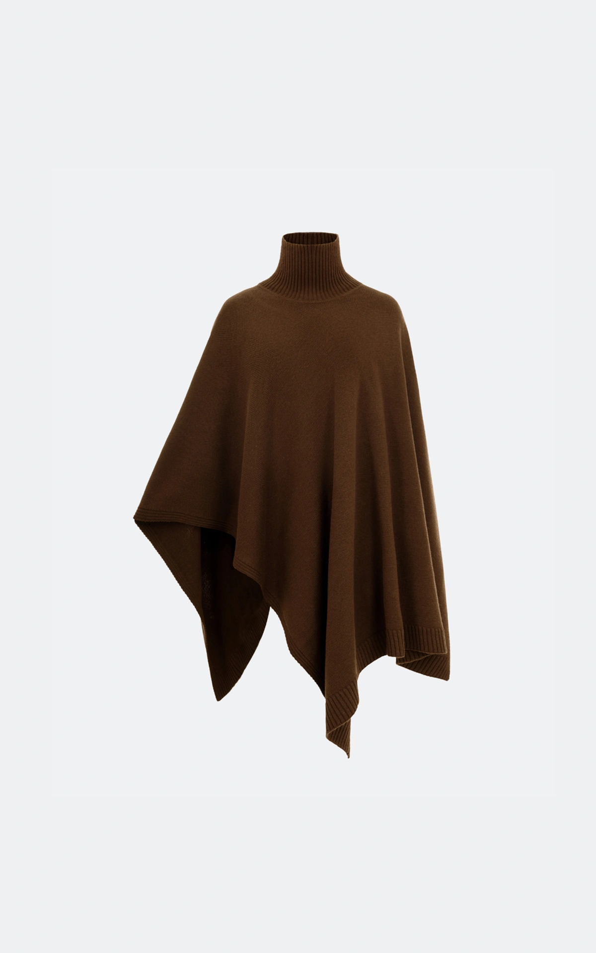 Asymmetric Wool Cape Poncho