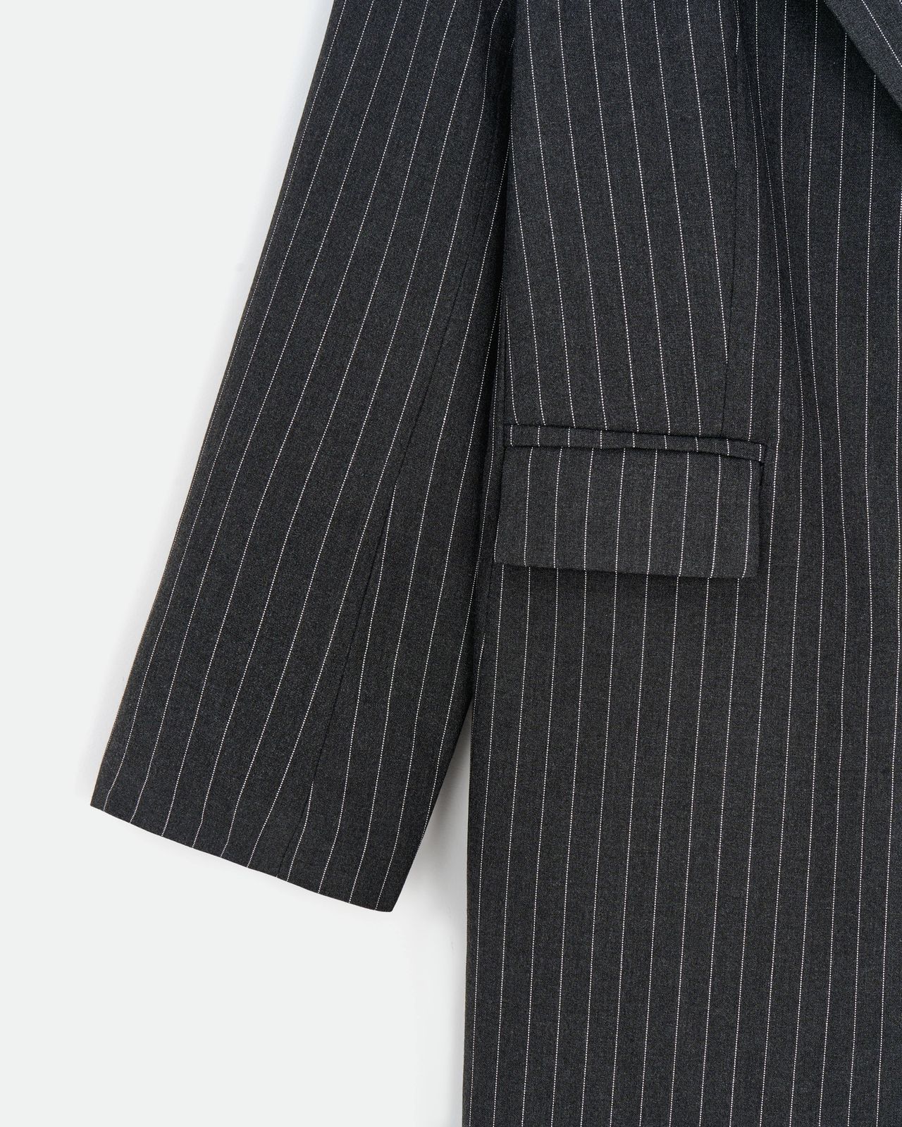 Striped Maxi Blazer Coat - Graphite | COOSH